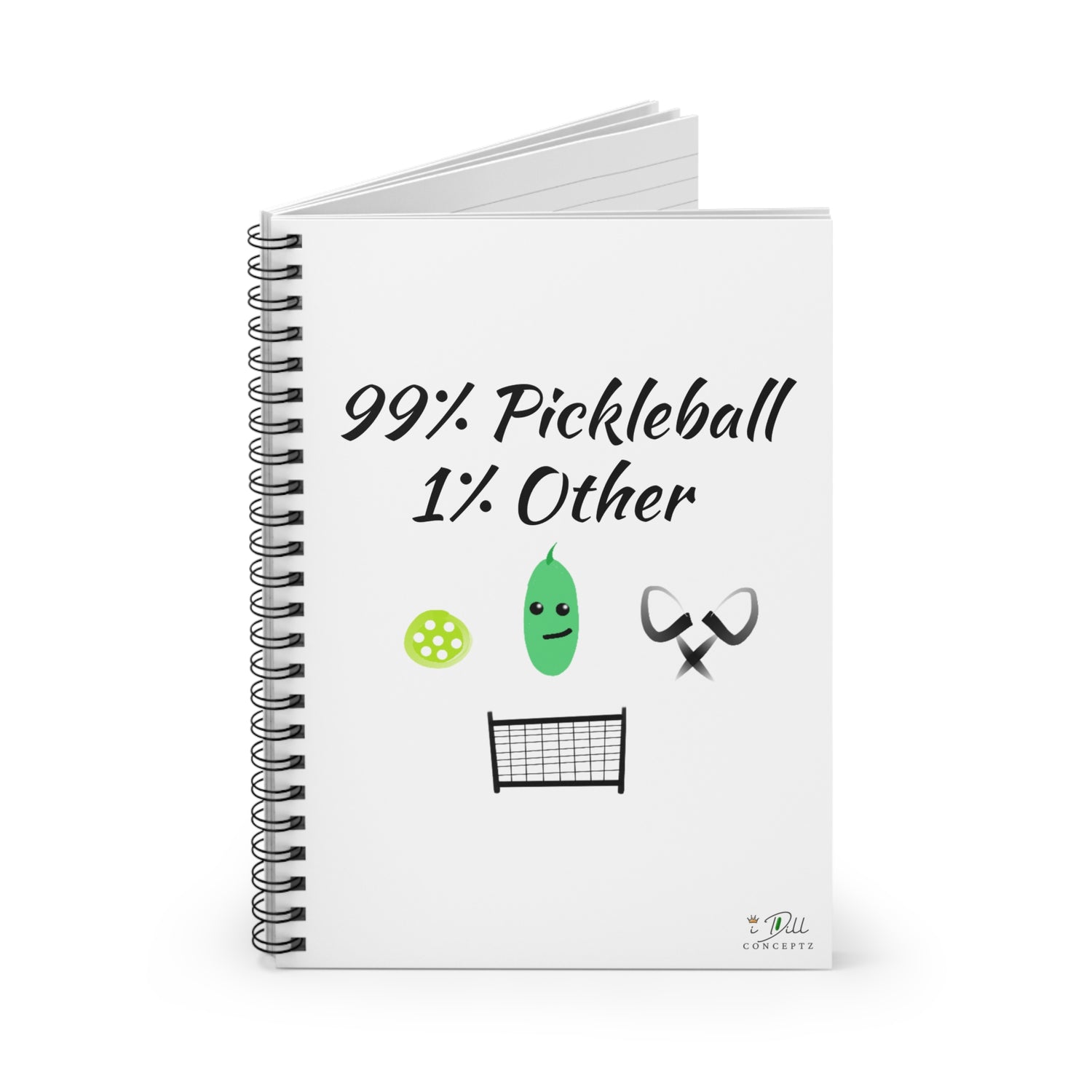 Pickleball Notebook - Ruled Line - '99% Pickleball 1% Other' Design