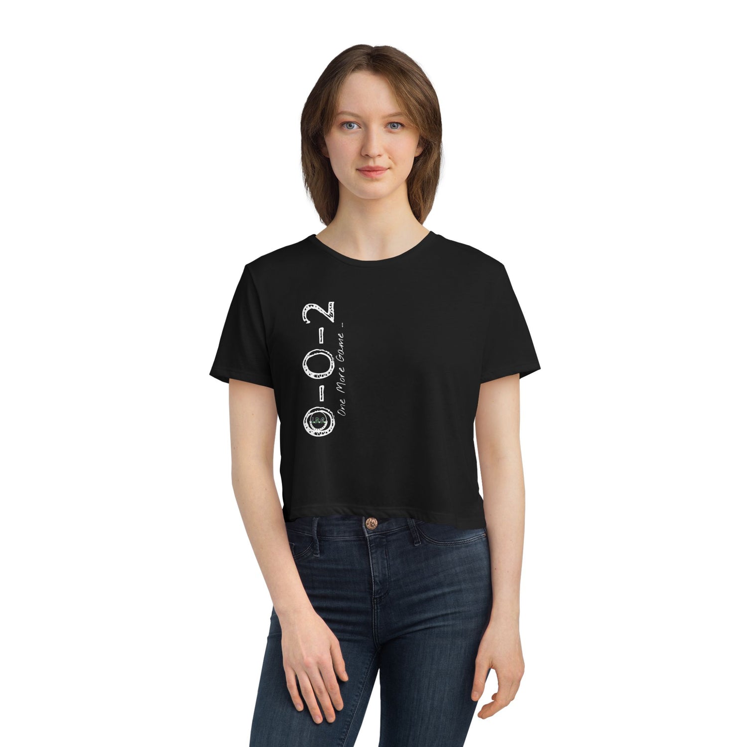 002 Pickleball Women's Flowy Cropped Tee - Just One More Game