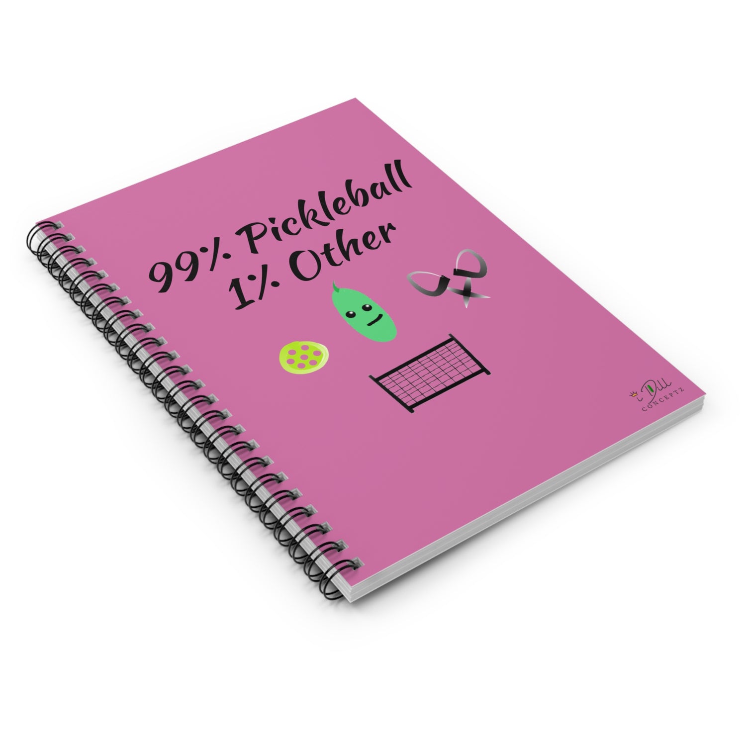 Pickleball Notebook - Ruled Line - '99% Pickleball 1% Other' Design