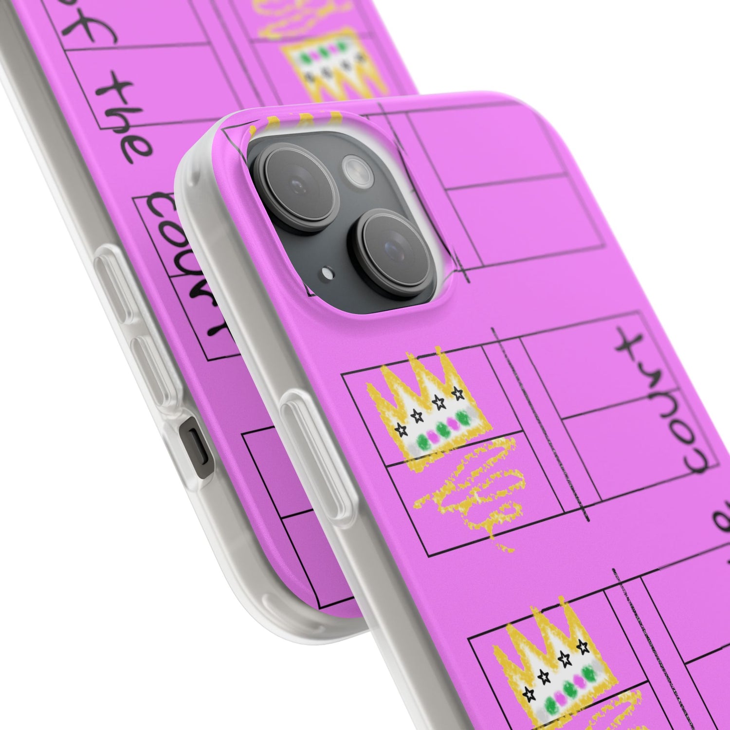 Pickleball Queen of the Court Pink Flexi iPhone Case - Stylish Phone Protection for Fashion-Forward Individuals