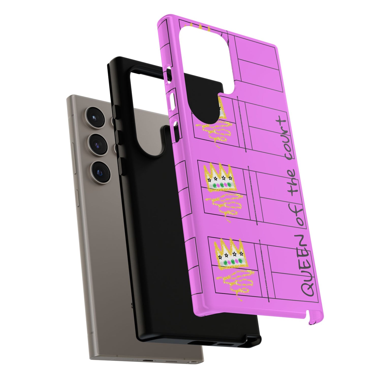 Pickleball Queen of the Court Pink Tough Android Samsung Phone Case - Fun & Durable Sport Accessory