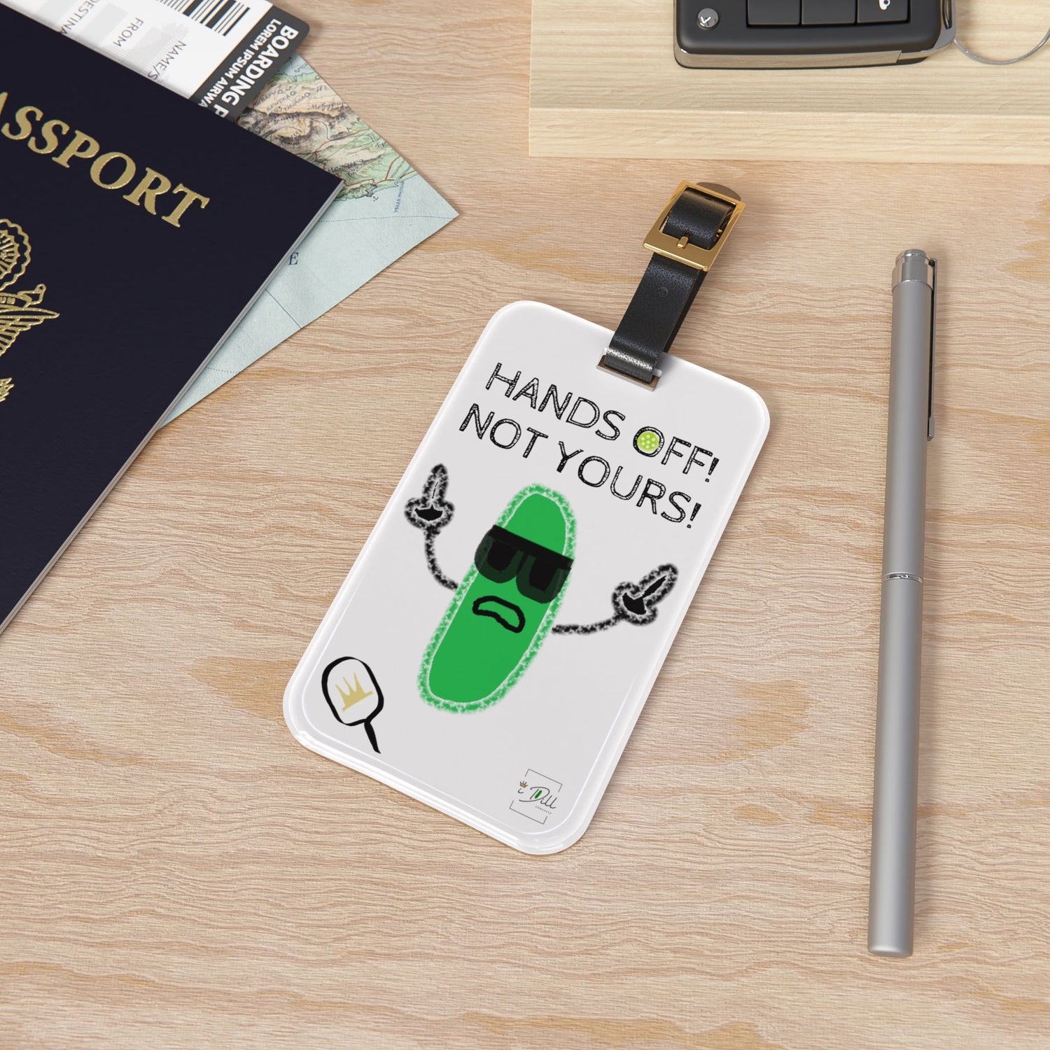 Pickleball Luggage Tag - "Hands Off! Not Yours!" Design for Travel Enthusiasts