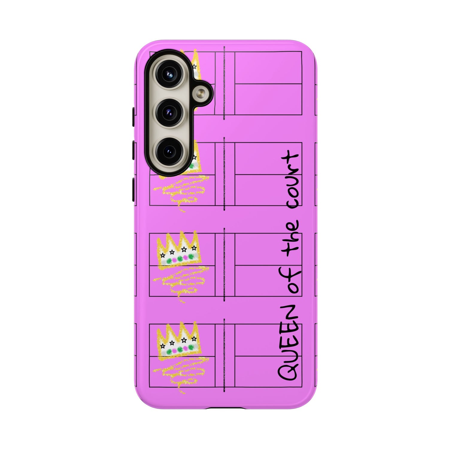 Pickleball Queen of the Court Pink Tough Android Samsung Phone Case - Fun & Durable Sport Accessory