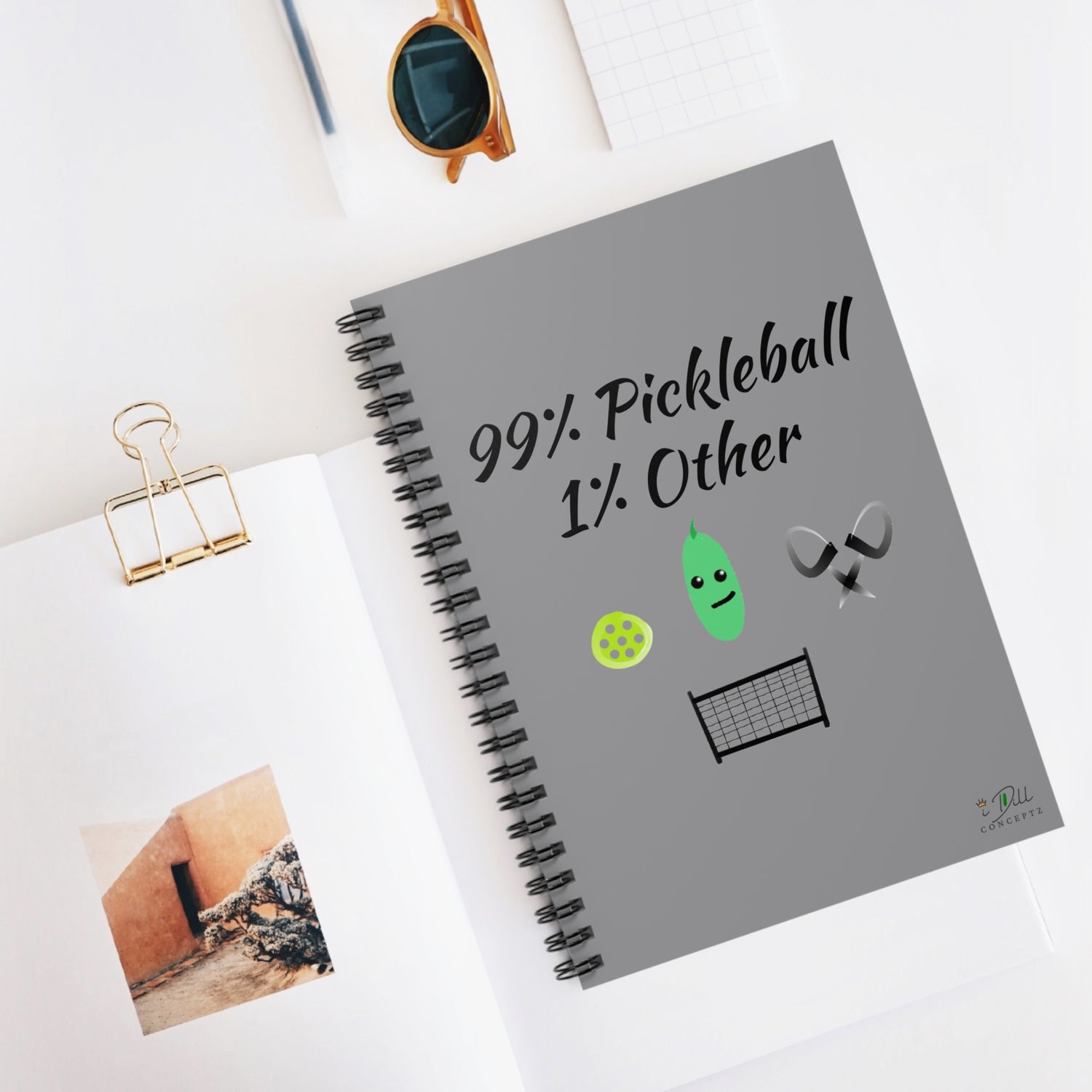 Pickleball Notebook - Ruled Line - '99% Pickleball 1% Other' Design