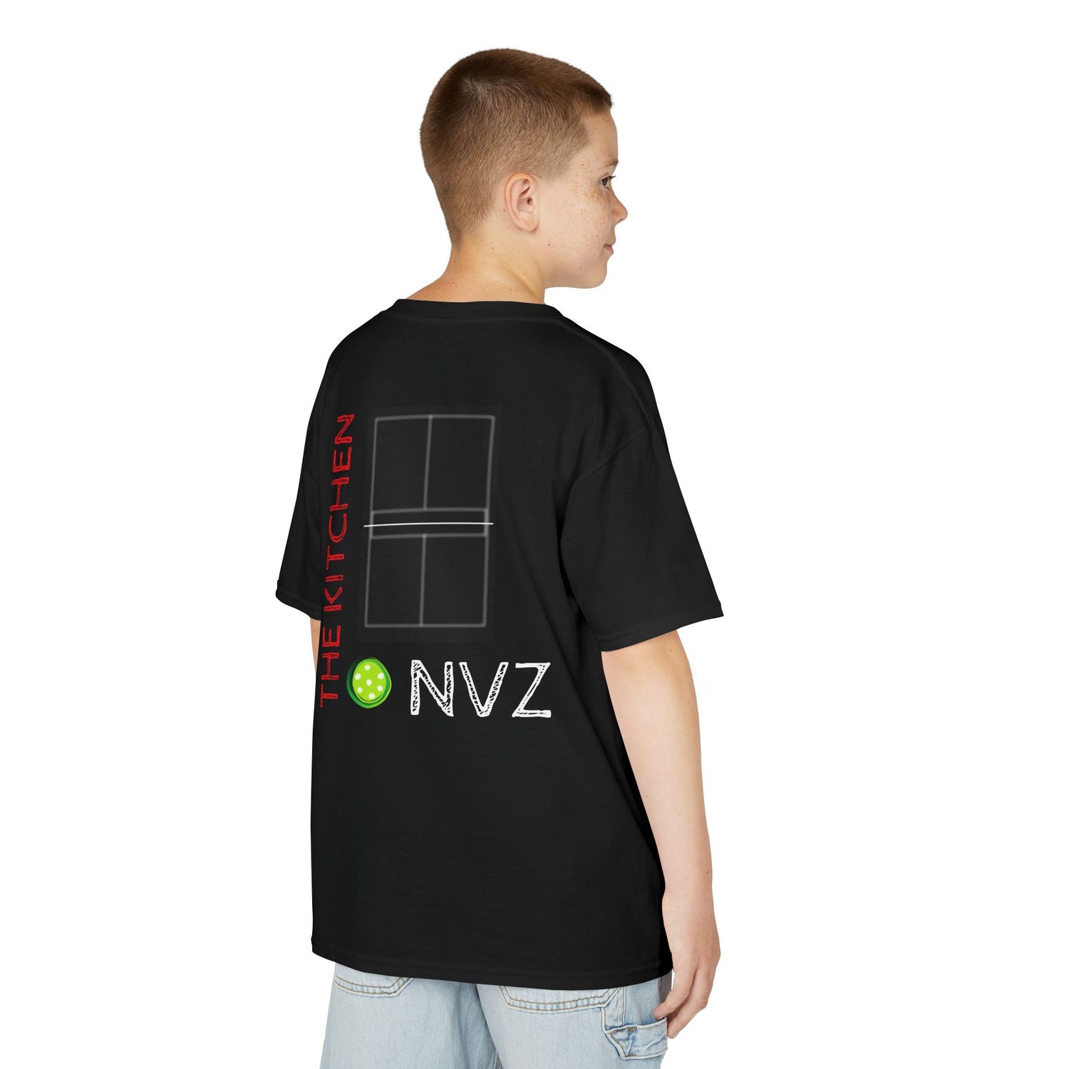 Kids NVZ Kitchen Pickleball Tee - Fun & Sporty Cotton T-Shirt for Young Athletes