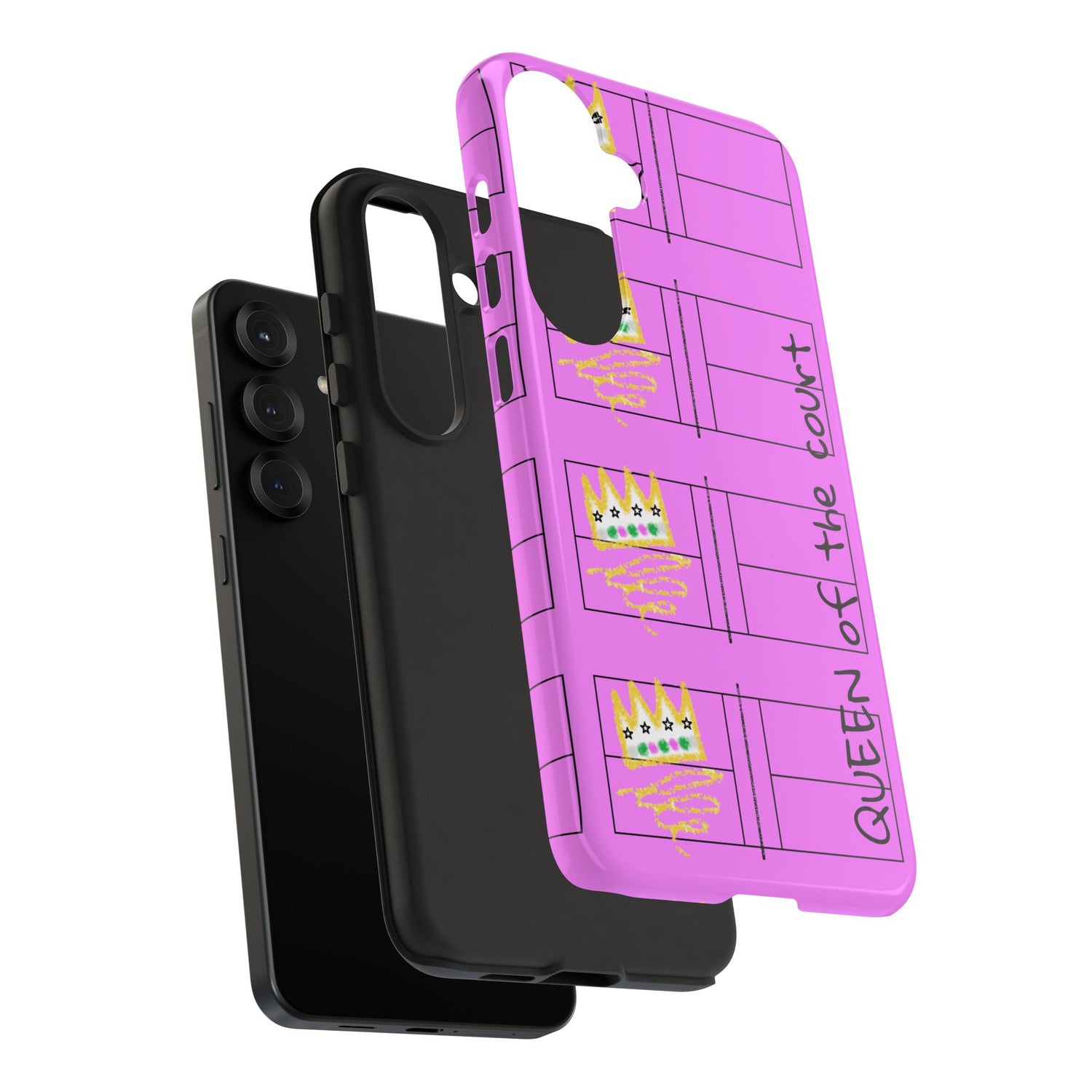 Pickleball Queen of the Court Pink Tough Android Samsung Phone Case - Fun & Durable Sport Accessory