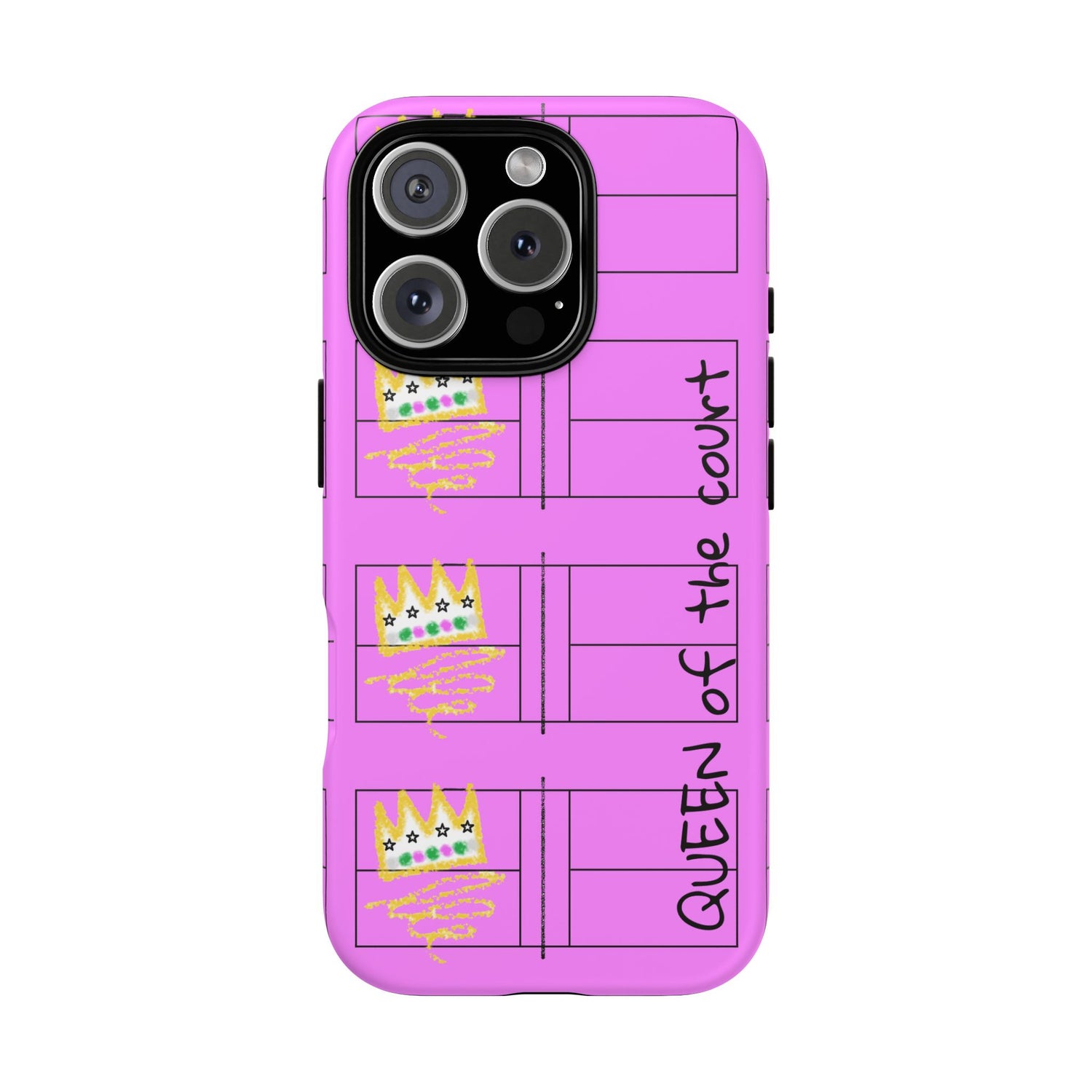 Pickleball Queen of the Court Pink Tough iPhone Case - Fun & Durable Sport Accessory