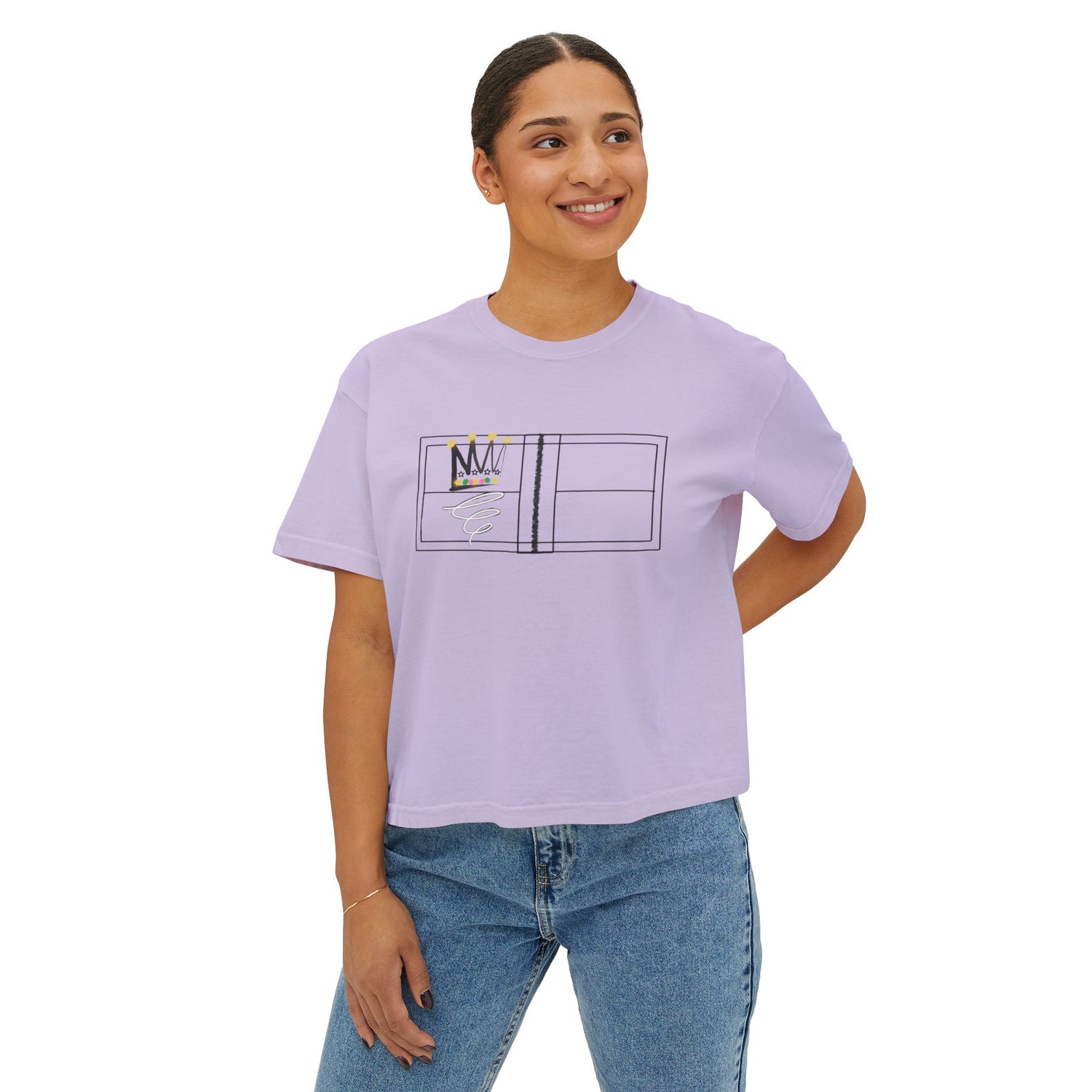Pickleball Queen Boxy Tee - Pickleball Queen of the Court Design - Women's Cropped Tee