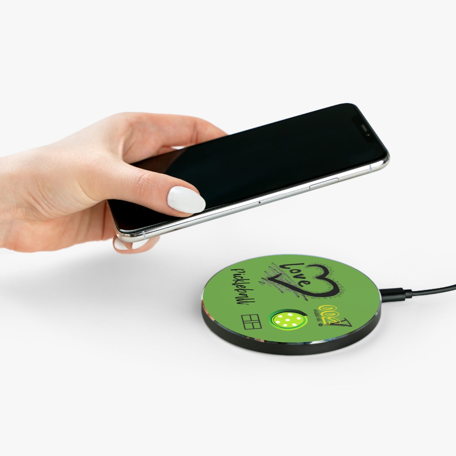 Wireless Charger - LOVE Pickleball Design for Pickleball Enthusiasts | Tech Accessory