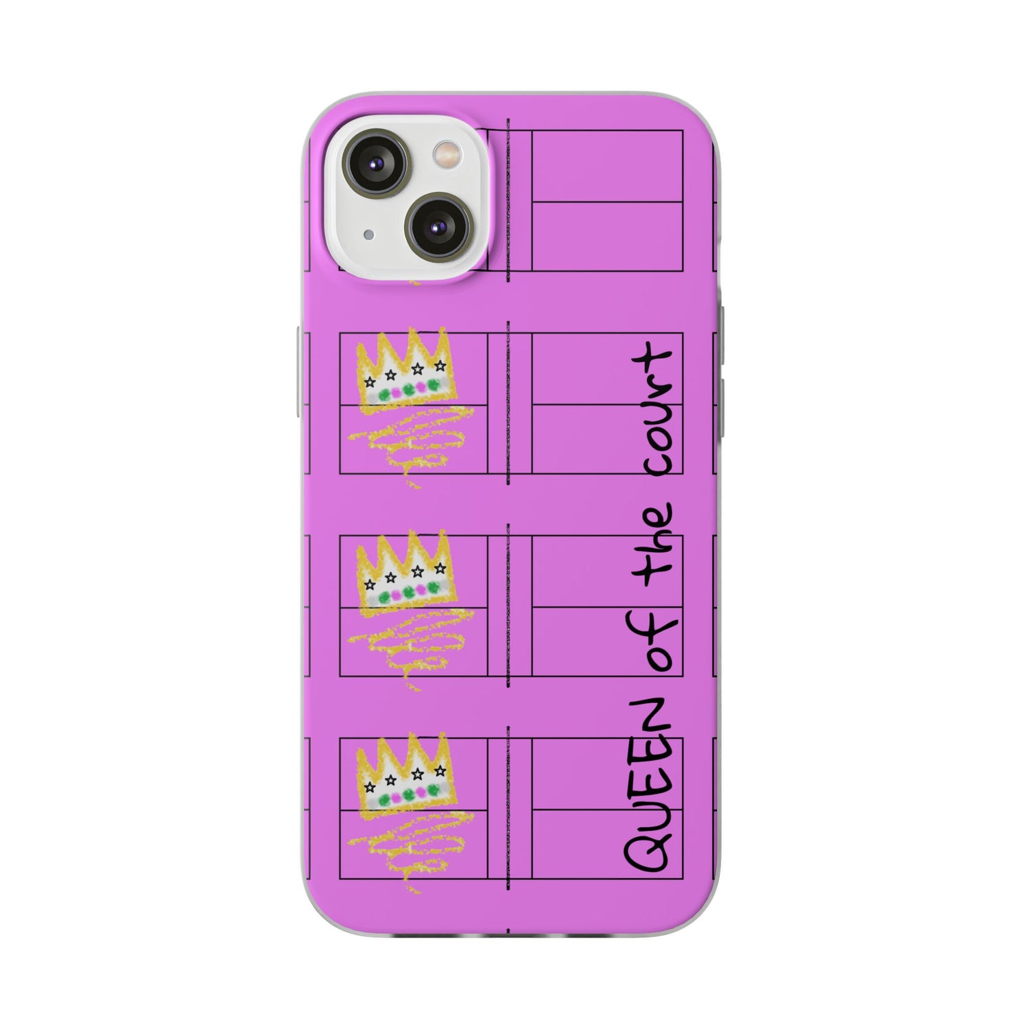 Pickleball Queen of the Court Pink Flexi iPhone Case - Stylish Phone Protection for Fashion-Forward Individuals