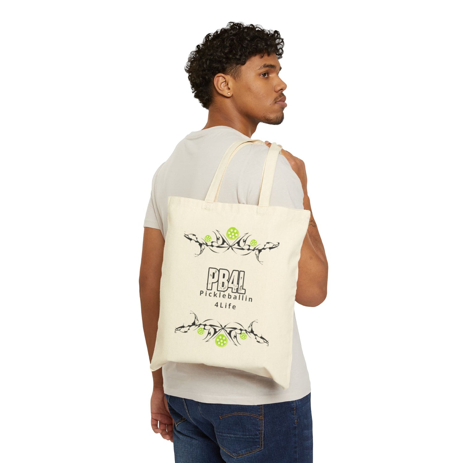 Pickleball Tote Bag - 'PB4L - Pickleballin 4Life' Design
