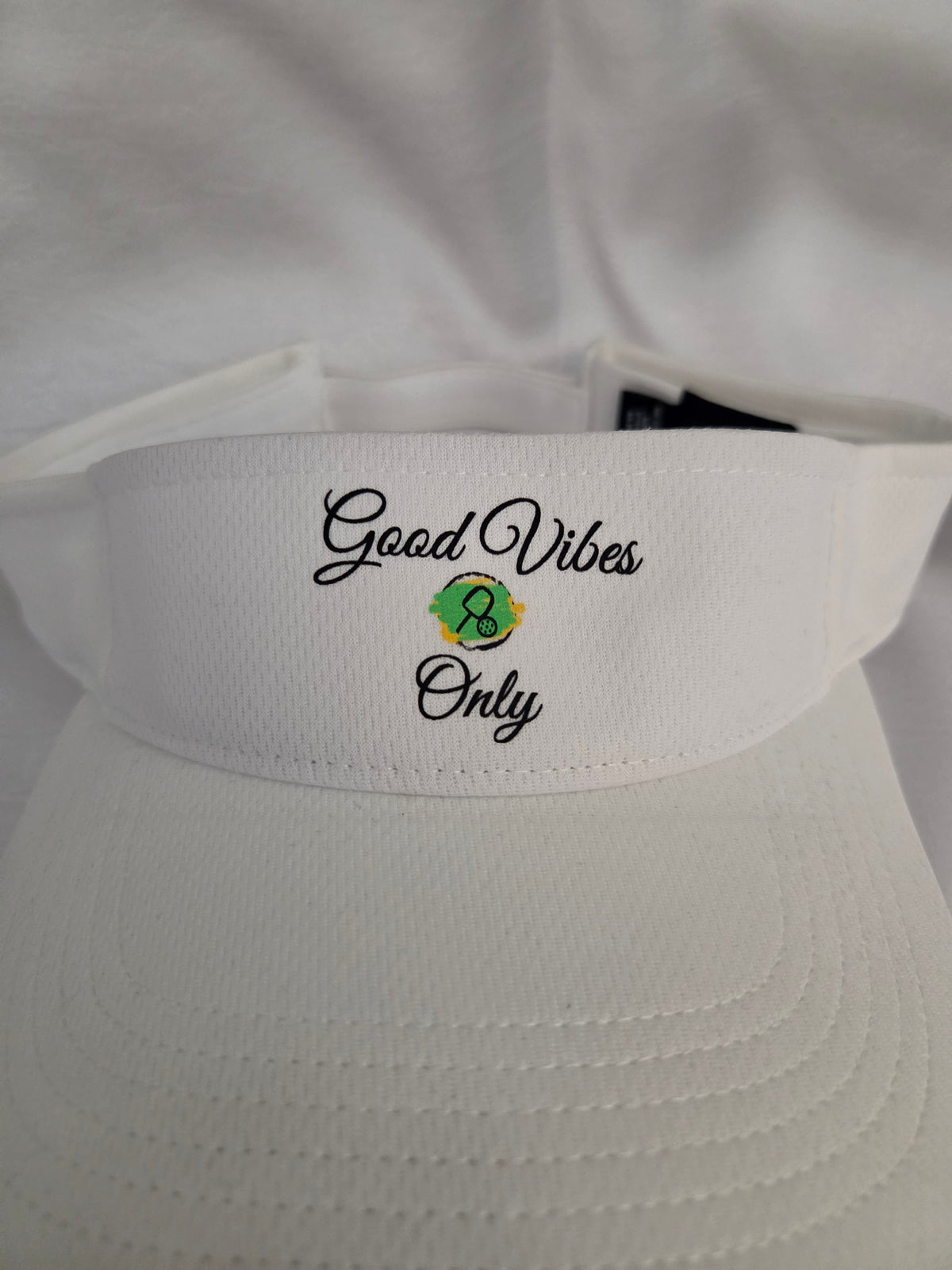 Good Vibes Only - Pickleball Visor - WHITE