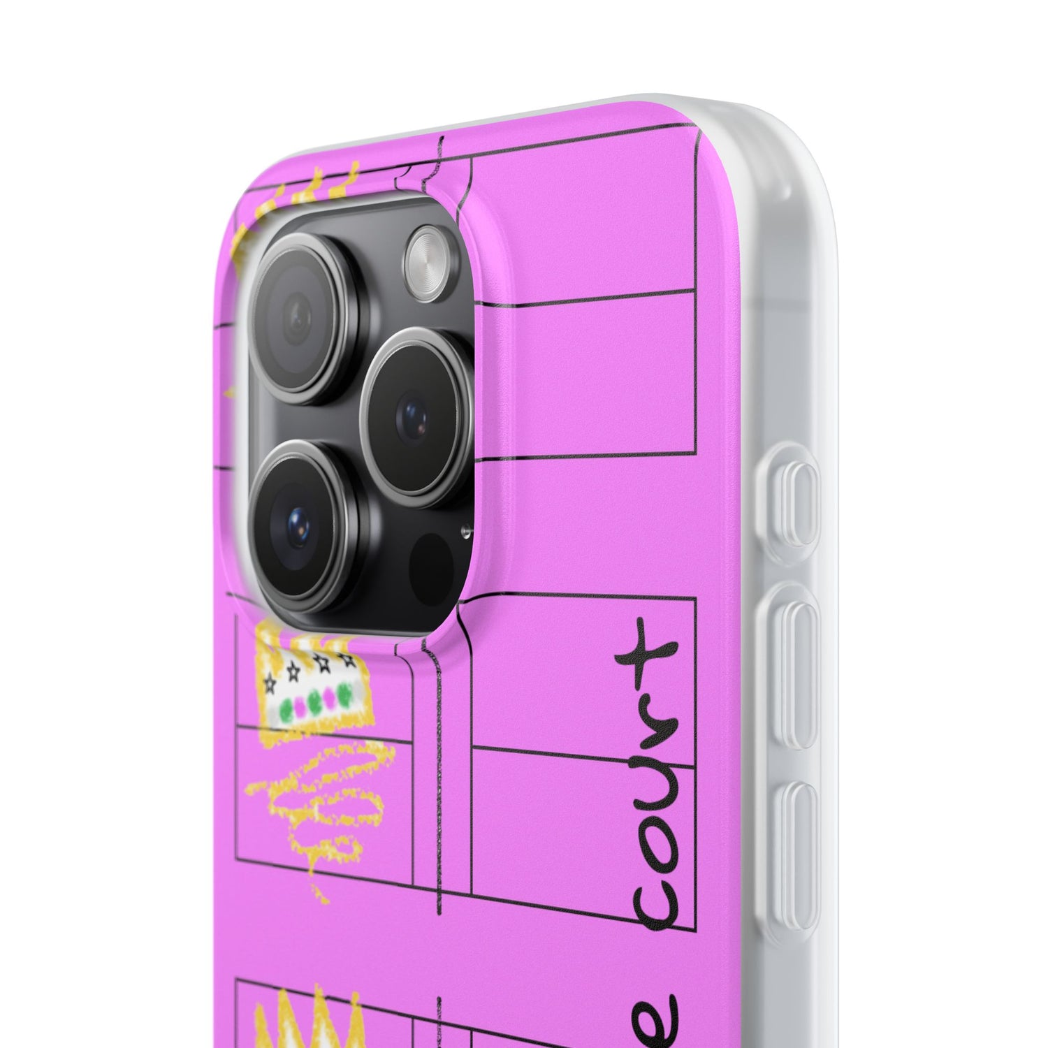 Pickleball Queen of the Court Pink Flexi iPhone Case - Stylish Phone Protection for Fashion-Forward Individuals