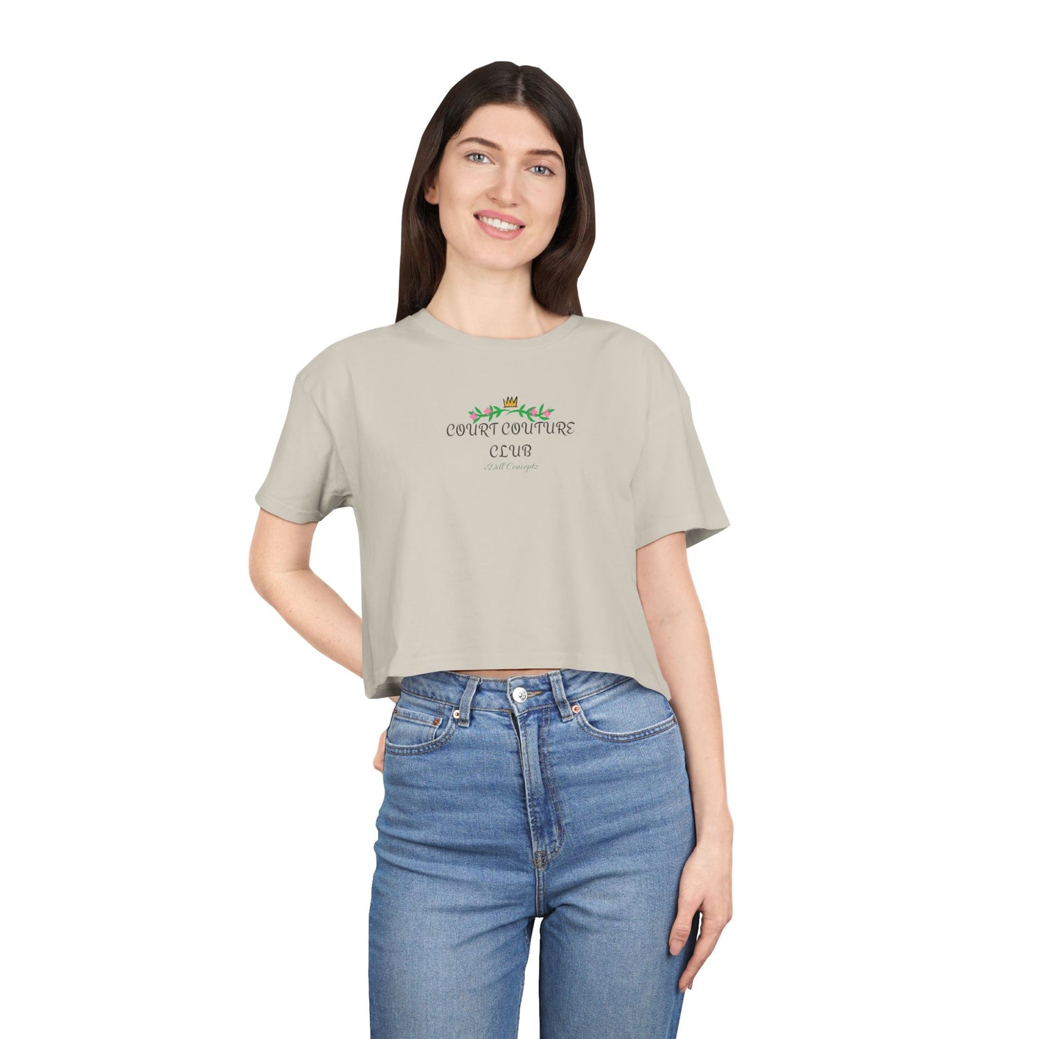 Women's Cropped Tee - Pickleball Court Couture Club Design