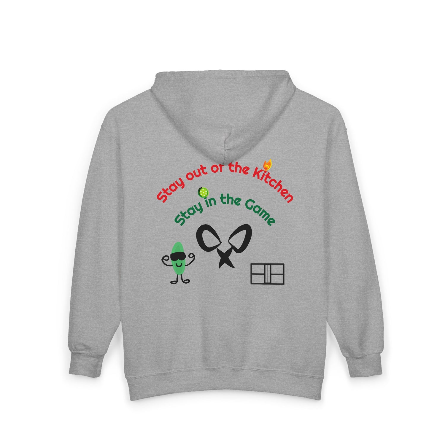 Unisex Pickleball Zip Hoodie Sweatshirt - Stay out of the Kitchen Design