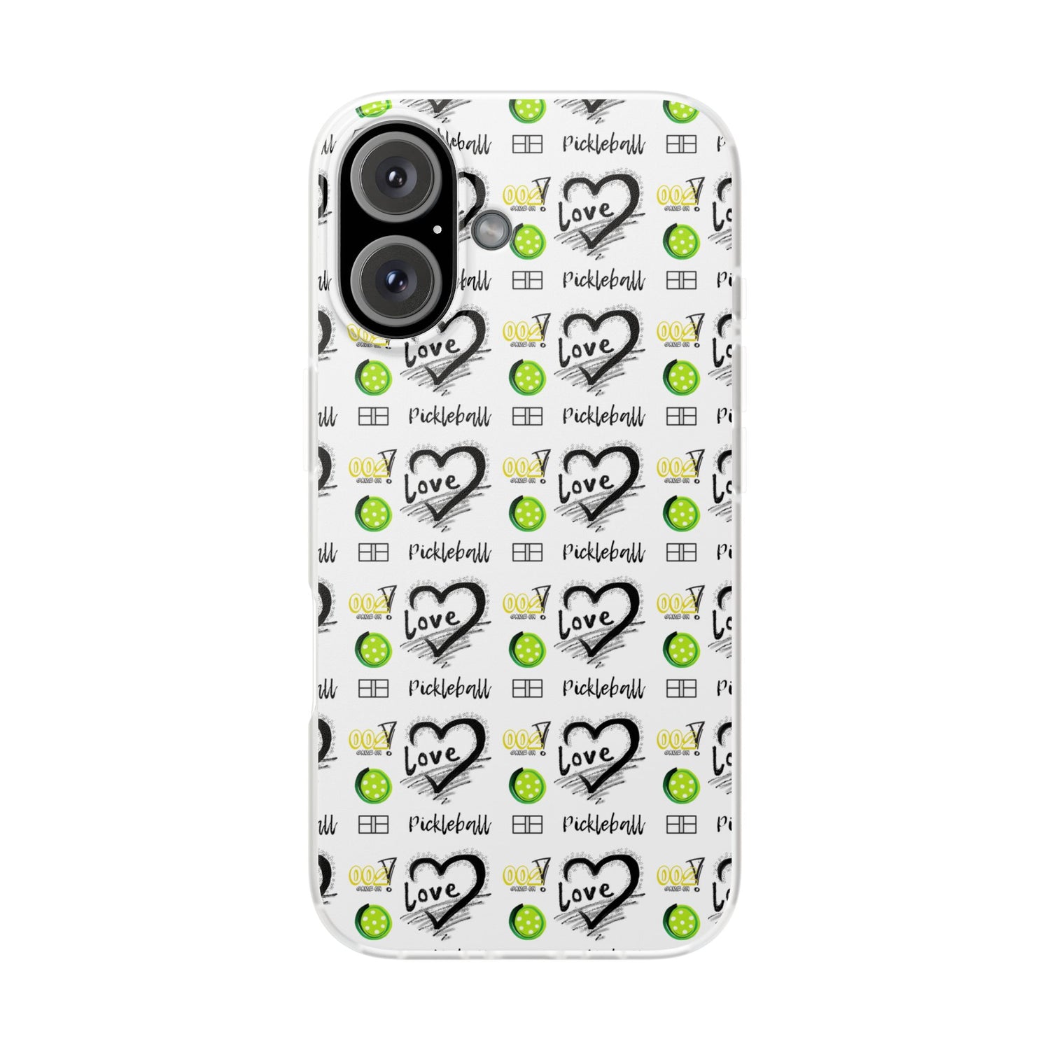 Pickleball Love Flexi iPhone Case - Stylish Phone Protection for Fashion-Forward Individuals