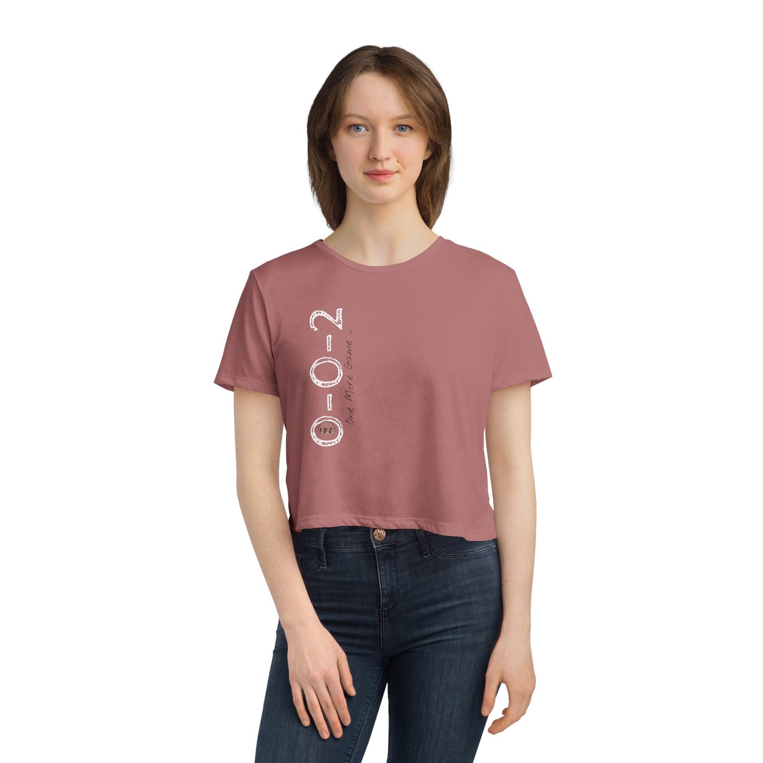 002 Pickleball Women's Flowy Cropped Tee - Just One More Game