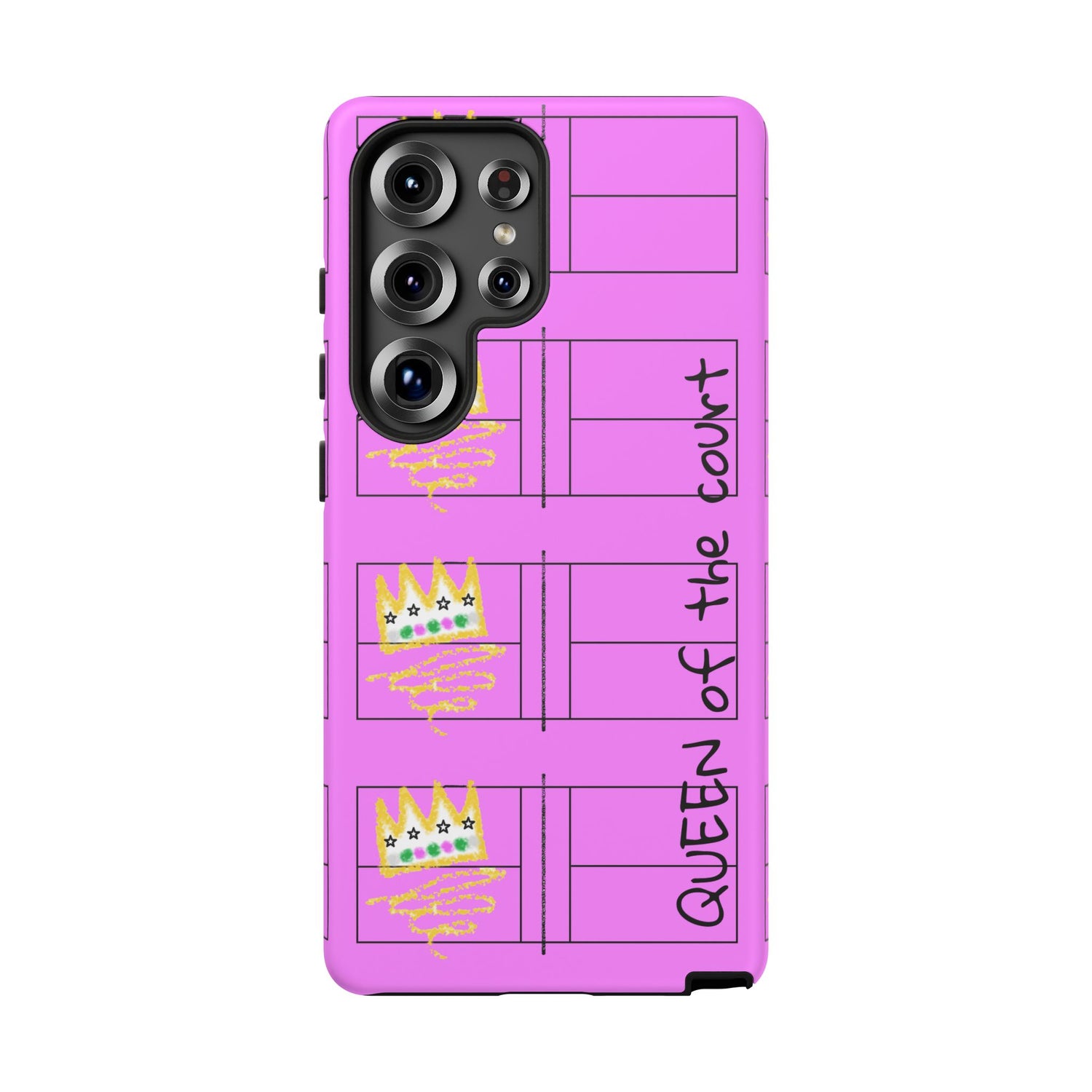 Pickleball Queen of the Court Pink Tough Android Samsung Phone Case - Fun & Durable Sport Accessory