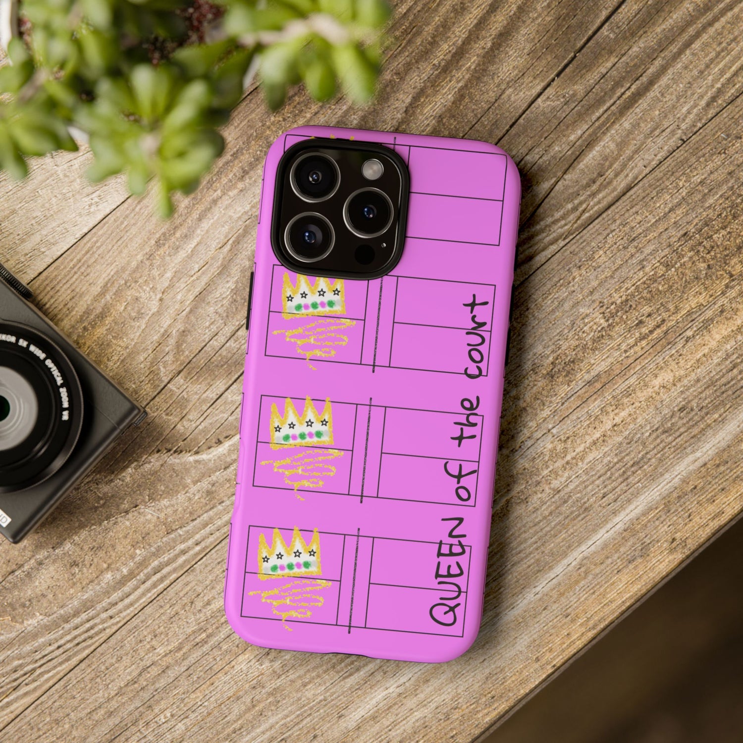 Pickleball Queen of the Court Pink Tough iPhone Case - Fun & Durable Sport Accessory