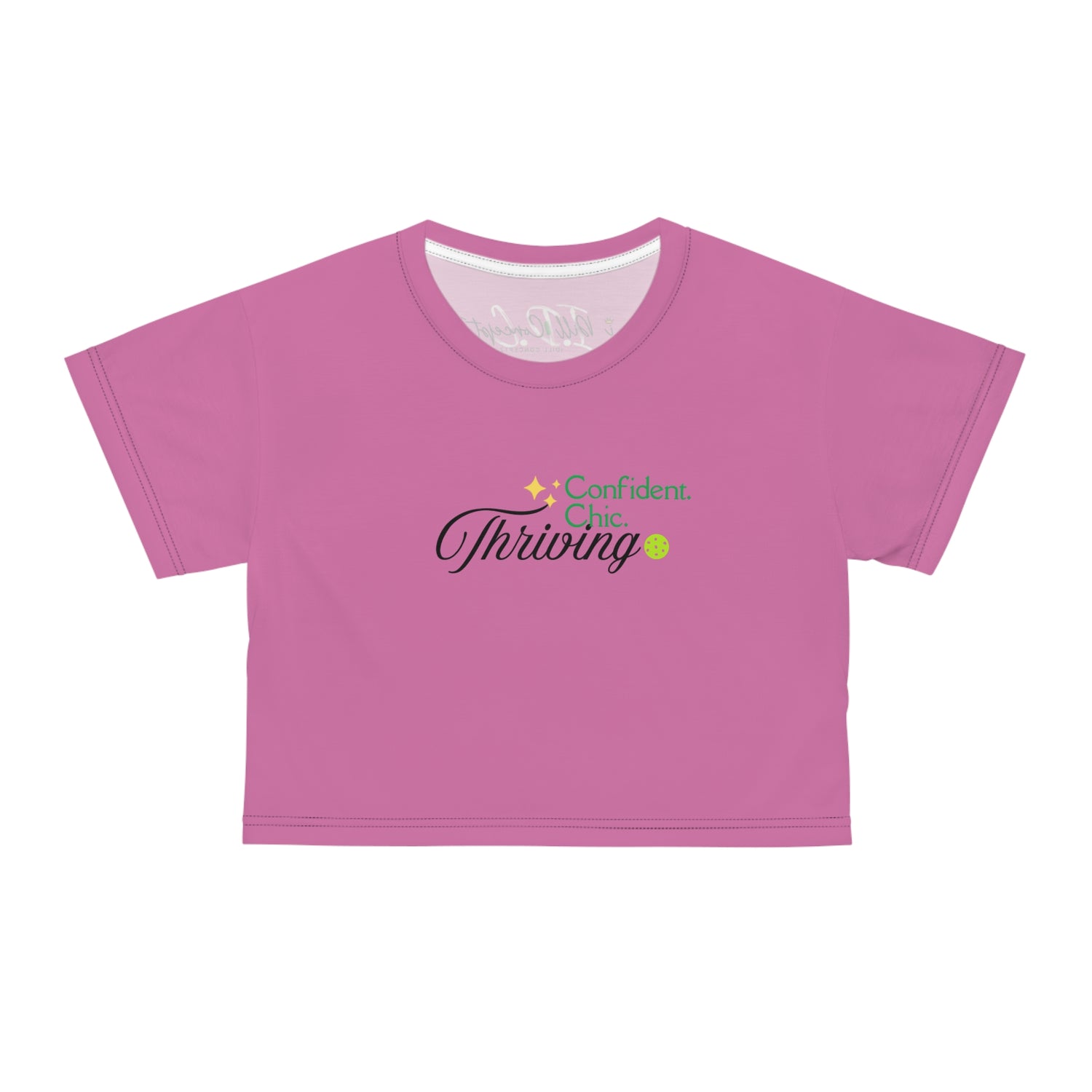 Women's Crop Top - Confident Chic Thriving Design - Women's Pickleball Tee Apparel