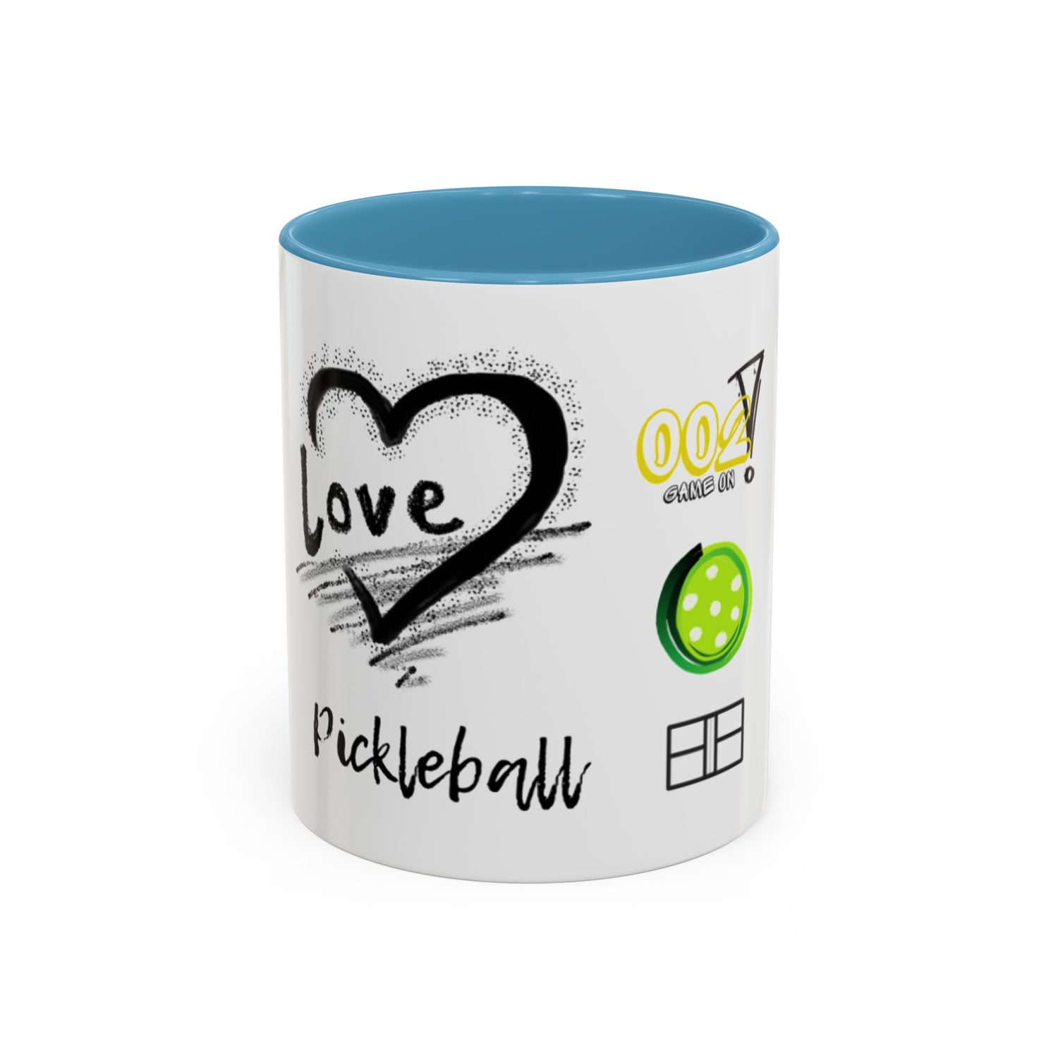 Pickleball Love Accent Coffee Mug - Fun Sports Gift (11oz & 15oz)