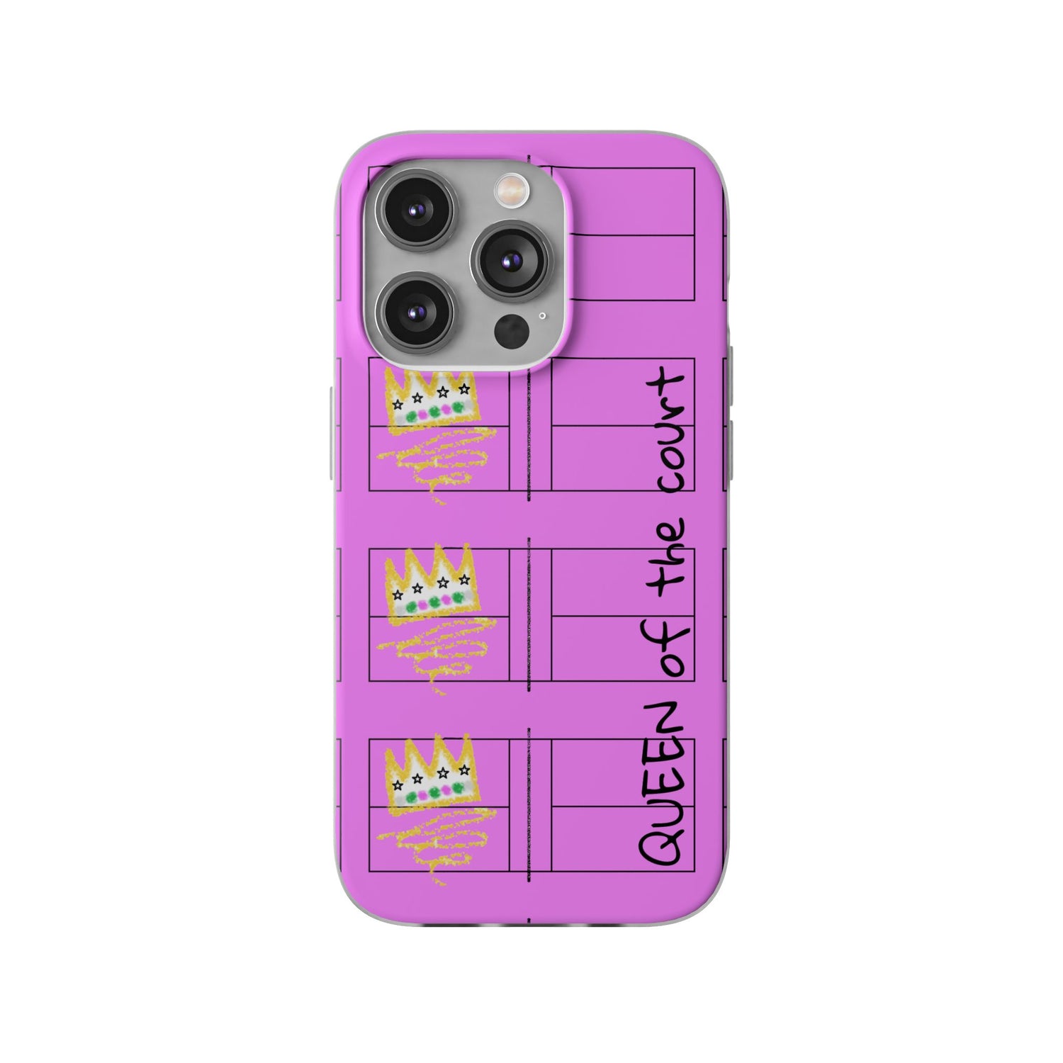 Pickleball Queen of the Court Pink Flexi iPhone Case - Stylish Phone Protection for Fashion-Forward Individuals