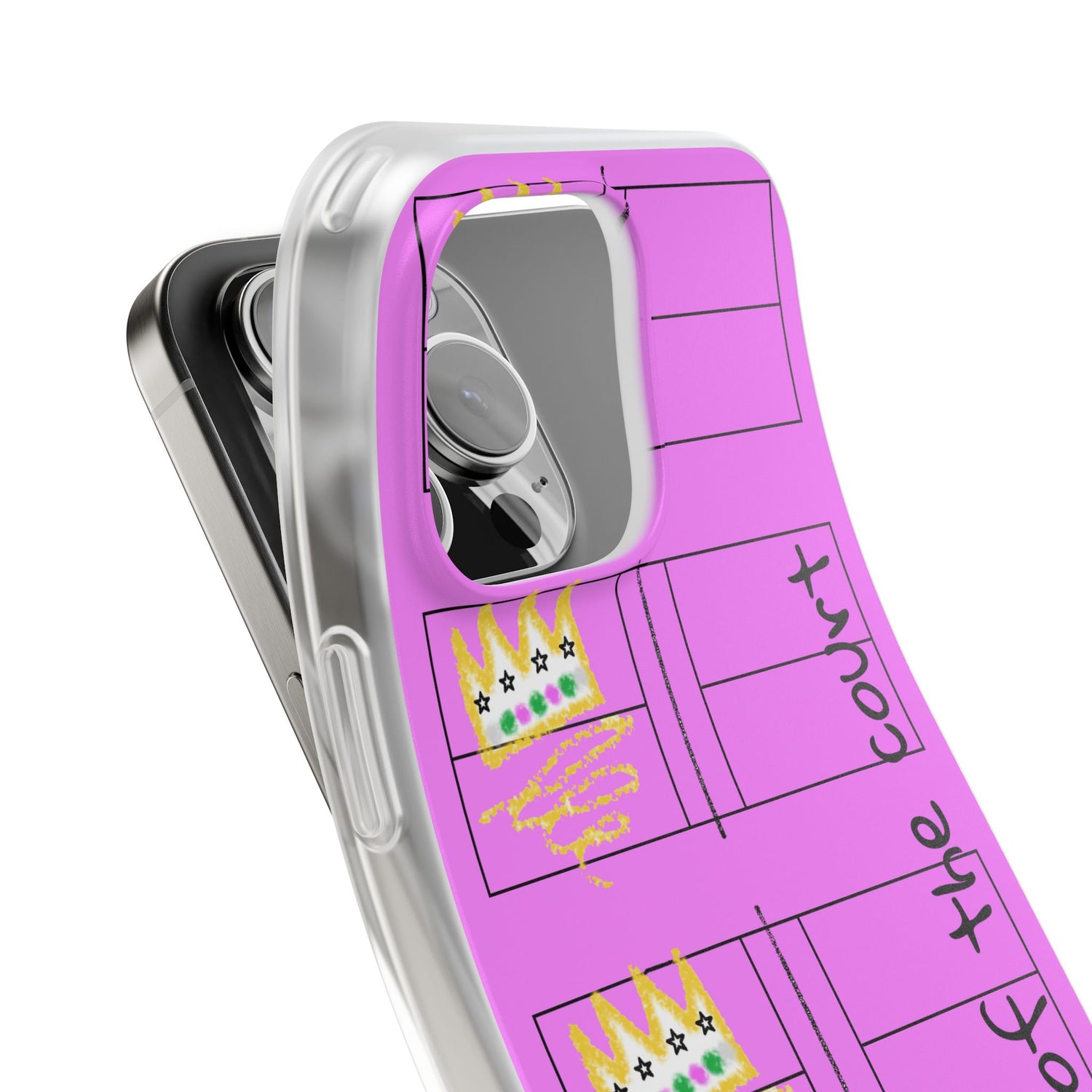 Pickleball Queen of the Court Pink Flexi iPhone Case - Stylish Phone Protection for Fashion-Forward Individuals