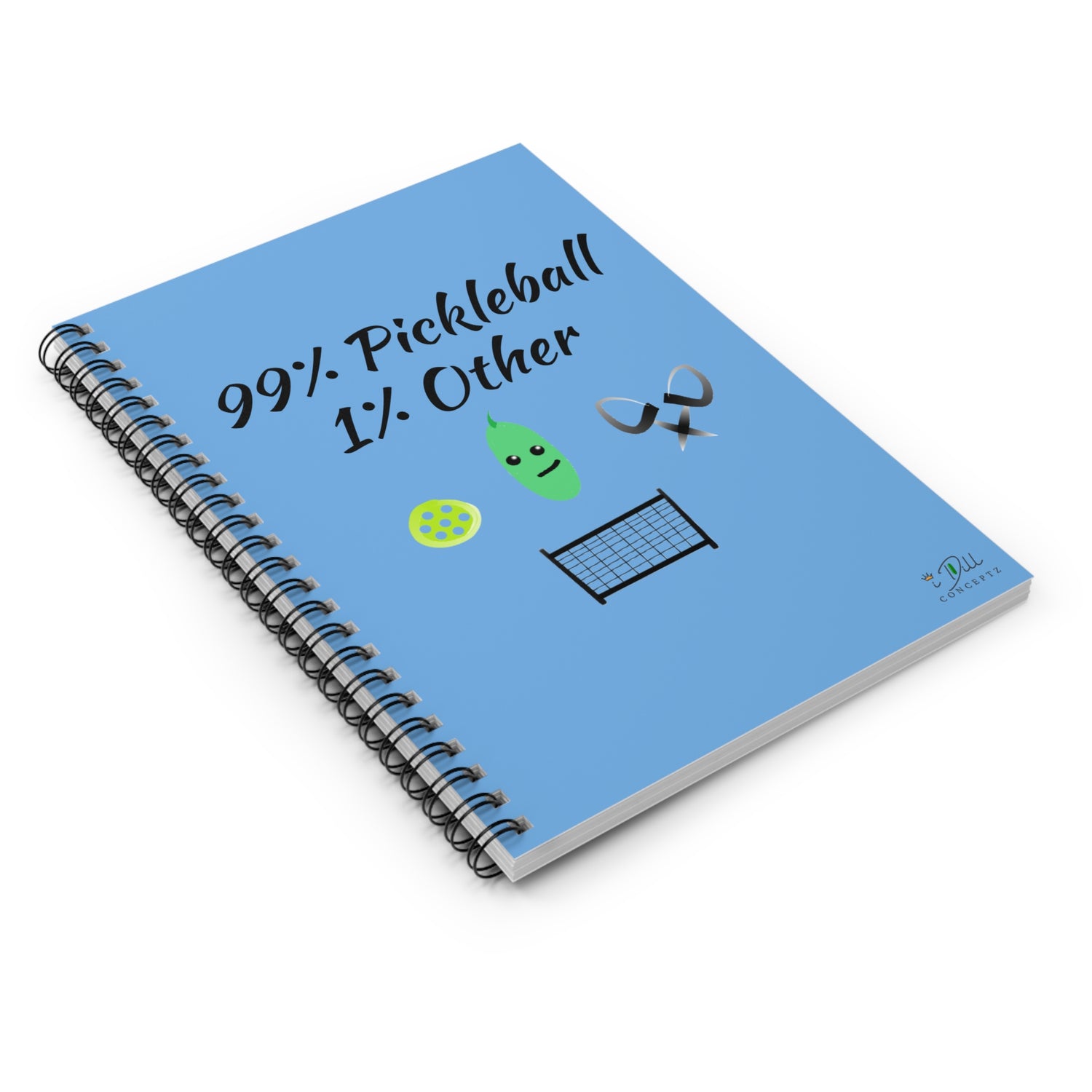 Pickleball Notebook - Ruled Line - '99% Pickleball 1% Other' Design