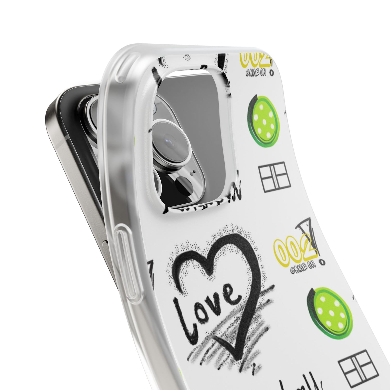 Pickleball Love Flexi iPhone Case - Stylish Phone Protection for Fashion-Forward Individuals