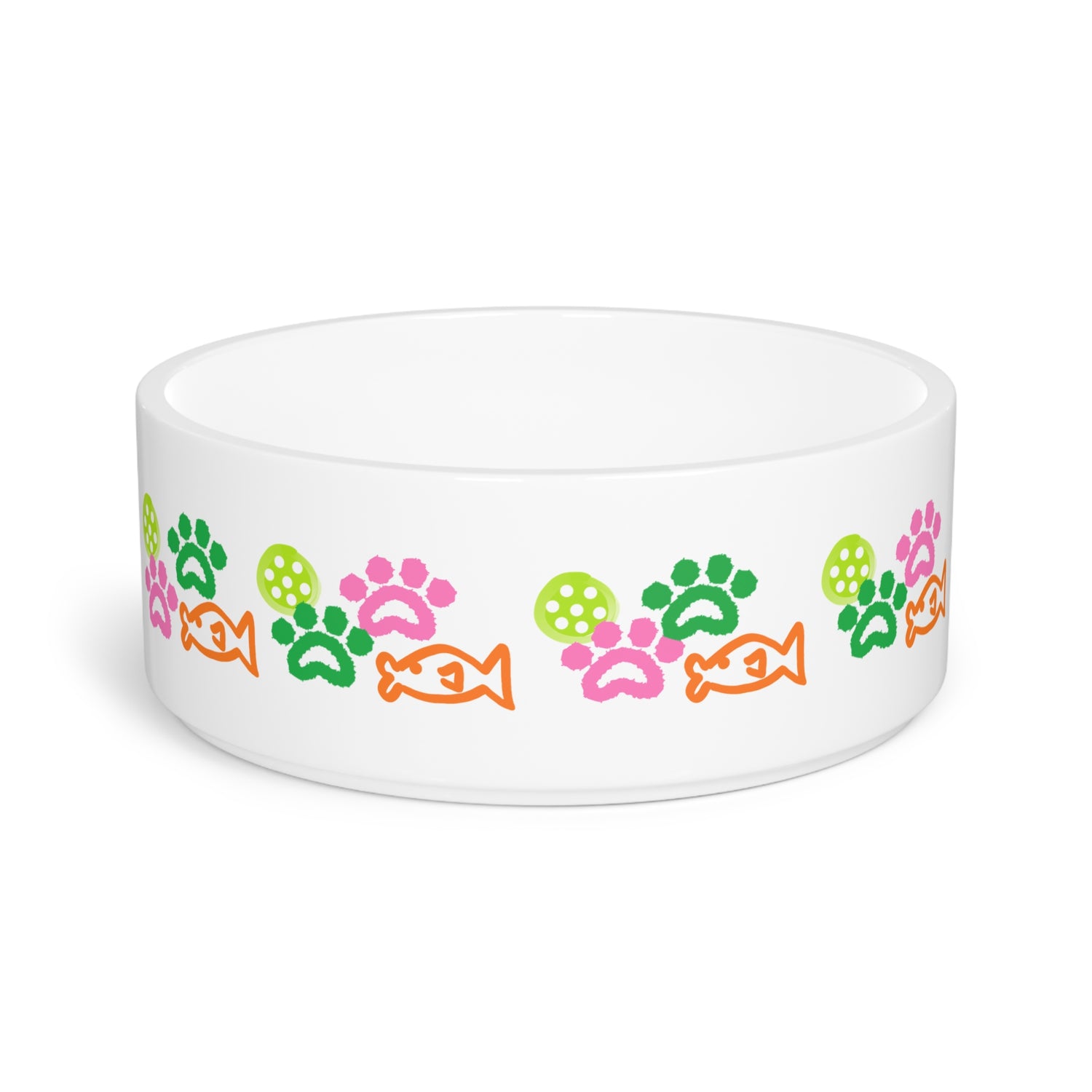 Pet Bowl - Pickleball and Cat Paw Design - Unique Pet Gift