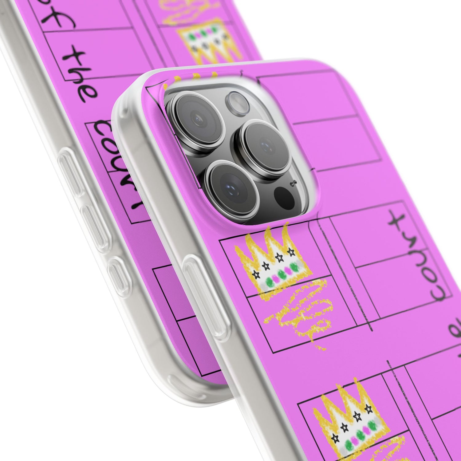 Pickleball Queen of the Court Pink Flexi iPhone Case - Stylish Phone Protection for Fashion-Forward Individuals