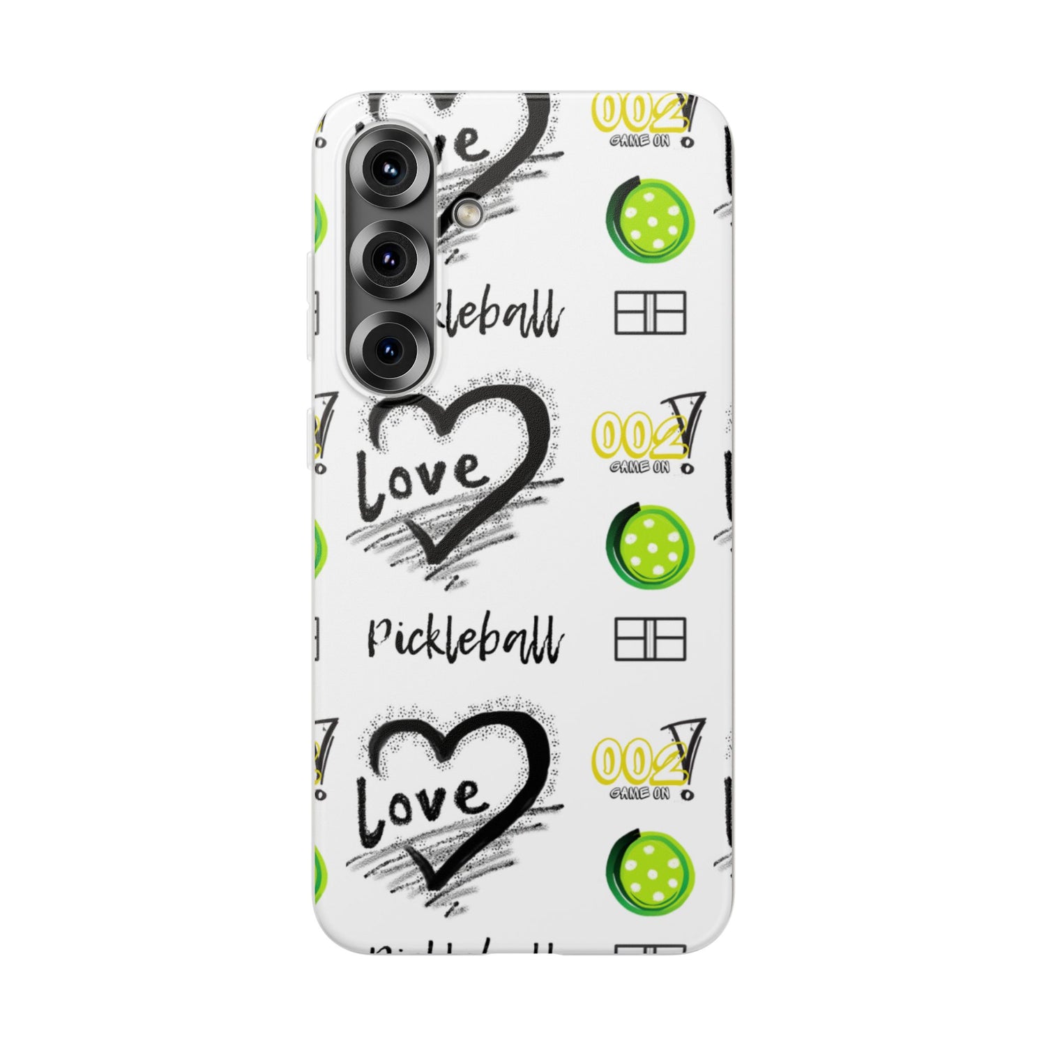 Pickleball Love Flexi Android Samsung Phone Case - Stylish Phone Protection for Fashion-Forward Individuals