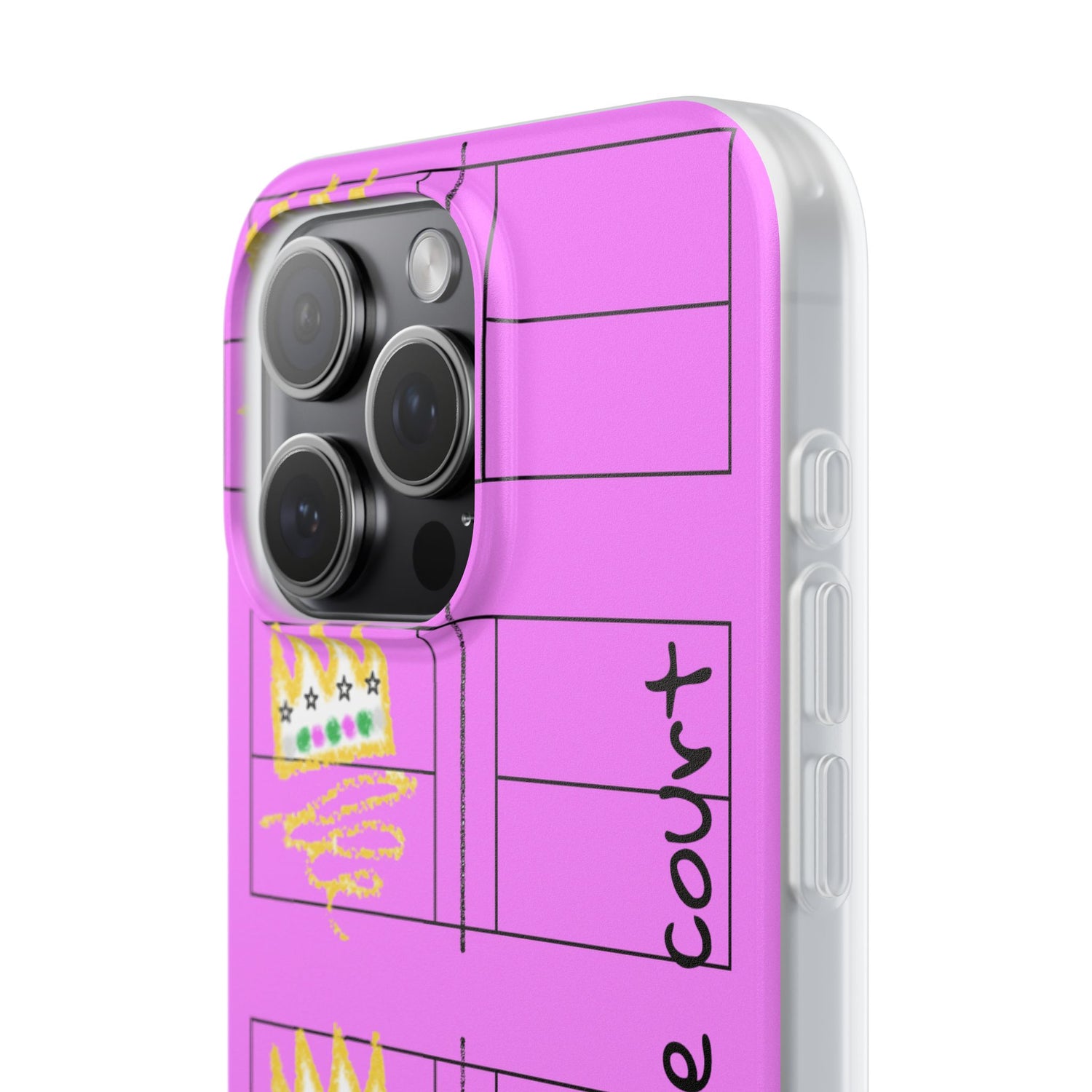 Pickleball Queen of the Court Pink Flexi iPhone Case - Stylish Phone Protection for Fashion-Forward Individuals