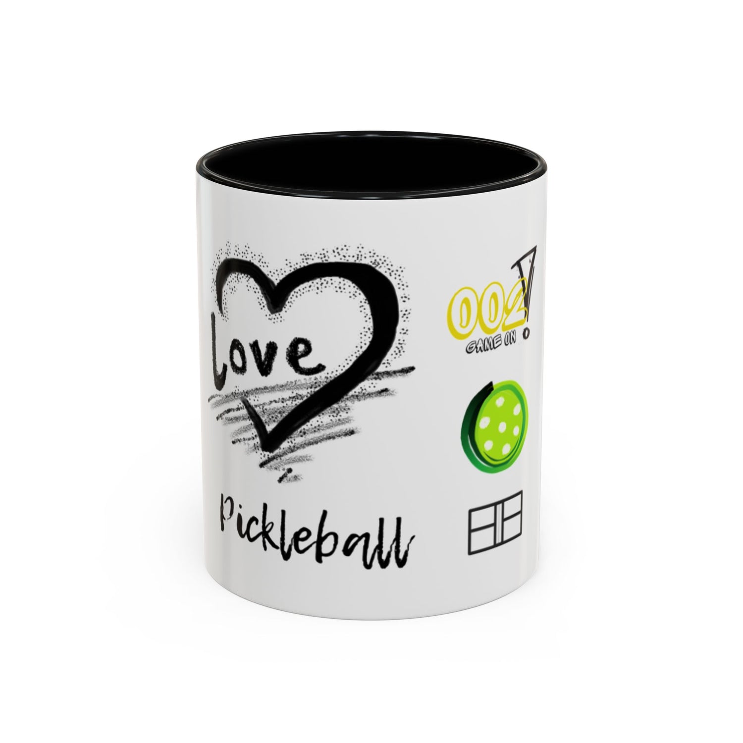 Pickleball Love Accent Coffee Mug - Fun Sports Gift (11oz & 15oz)