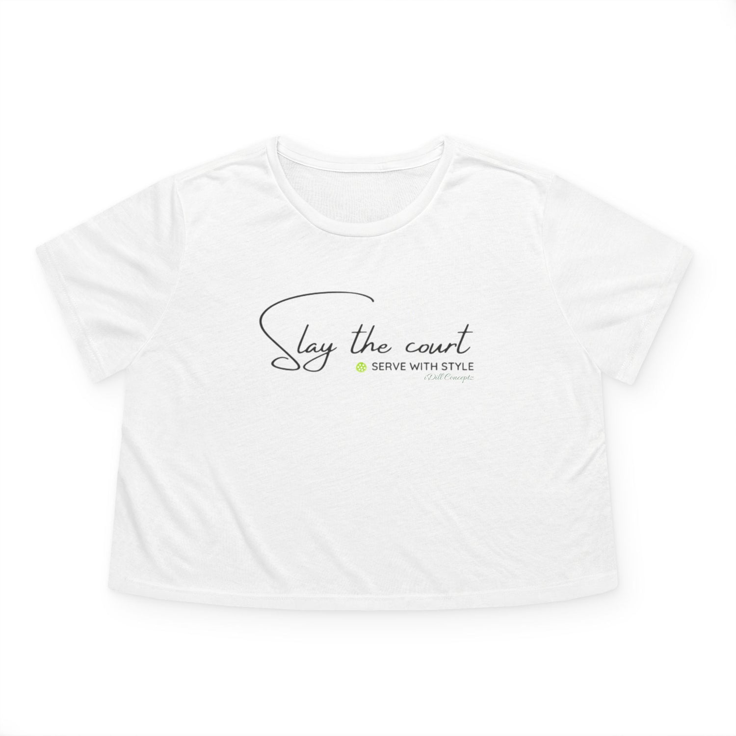 Women's Crop Tee - Pickleball Slay the Court Serve with Style Design
