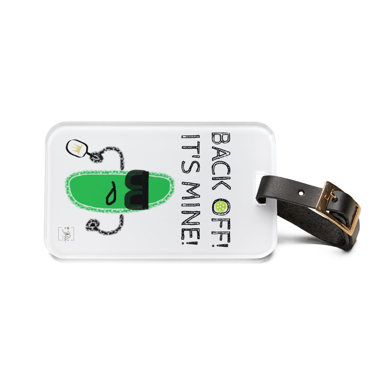 Pickleball Luggage Tag - Funny "Back Off! It's Mine!" Design for Travel Enthusiasts