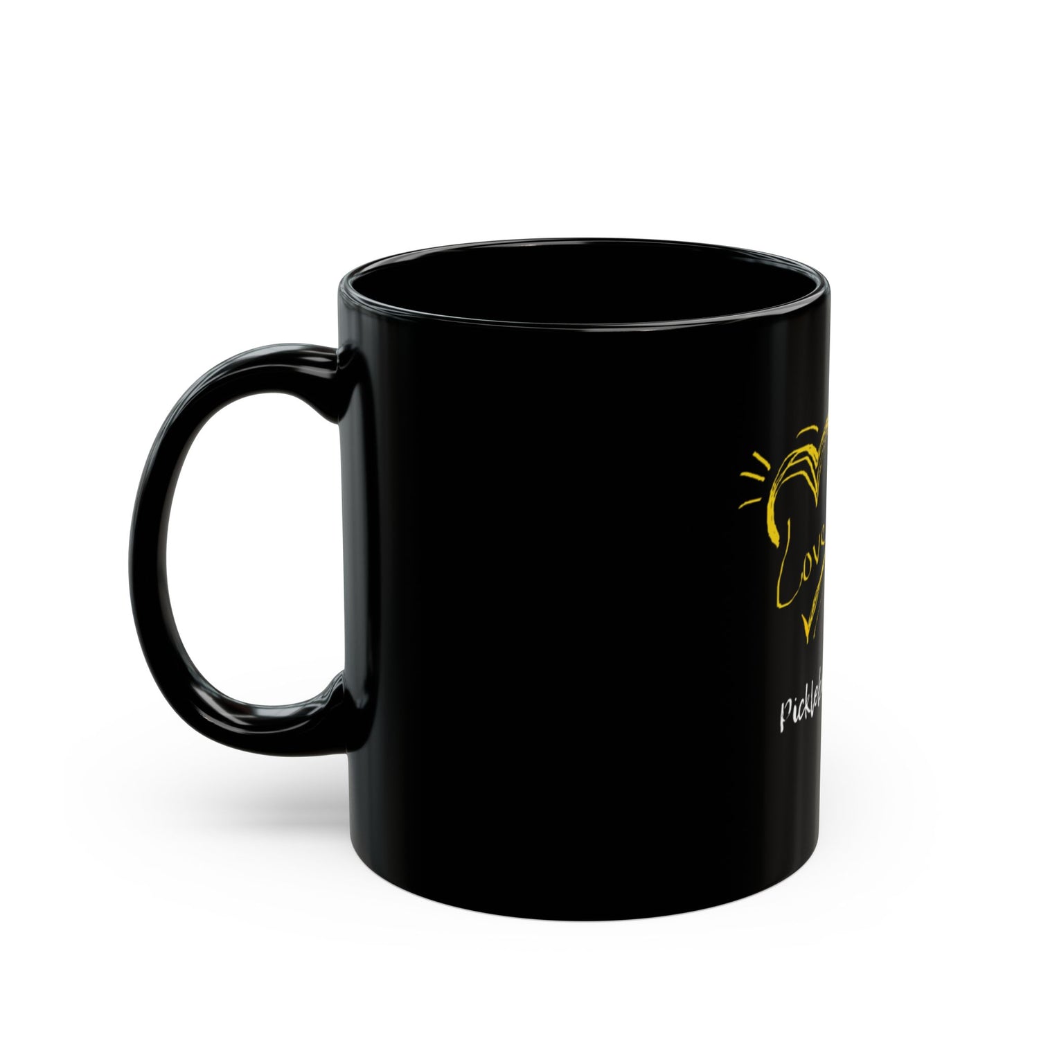 Love Pickleball Black Coffee Mug - 11oz