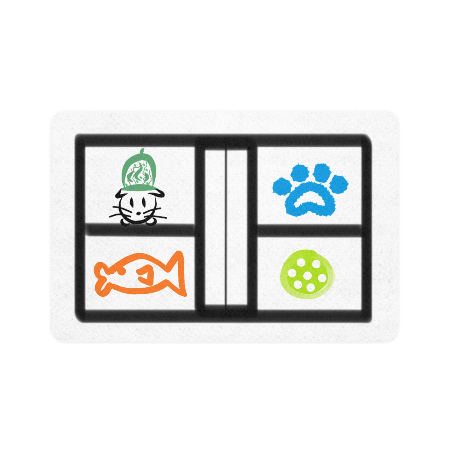 Pet Food Mat - Pickleball Cat Design