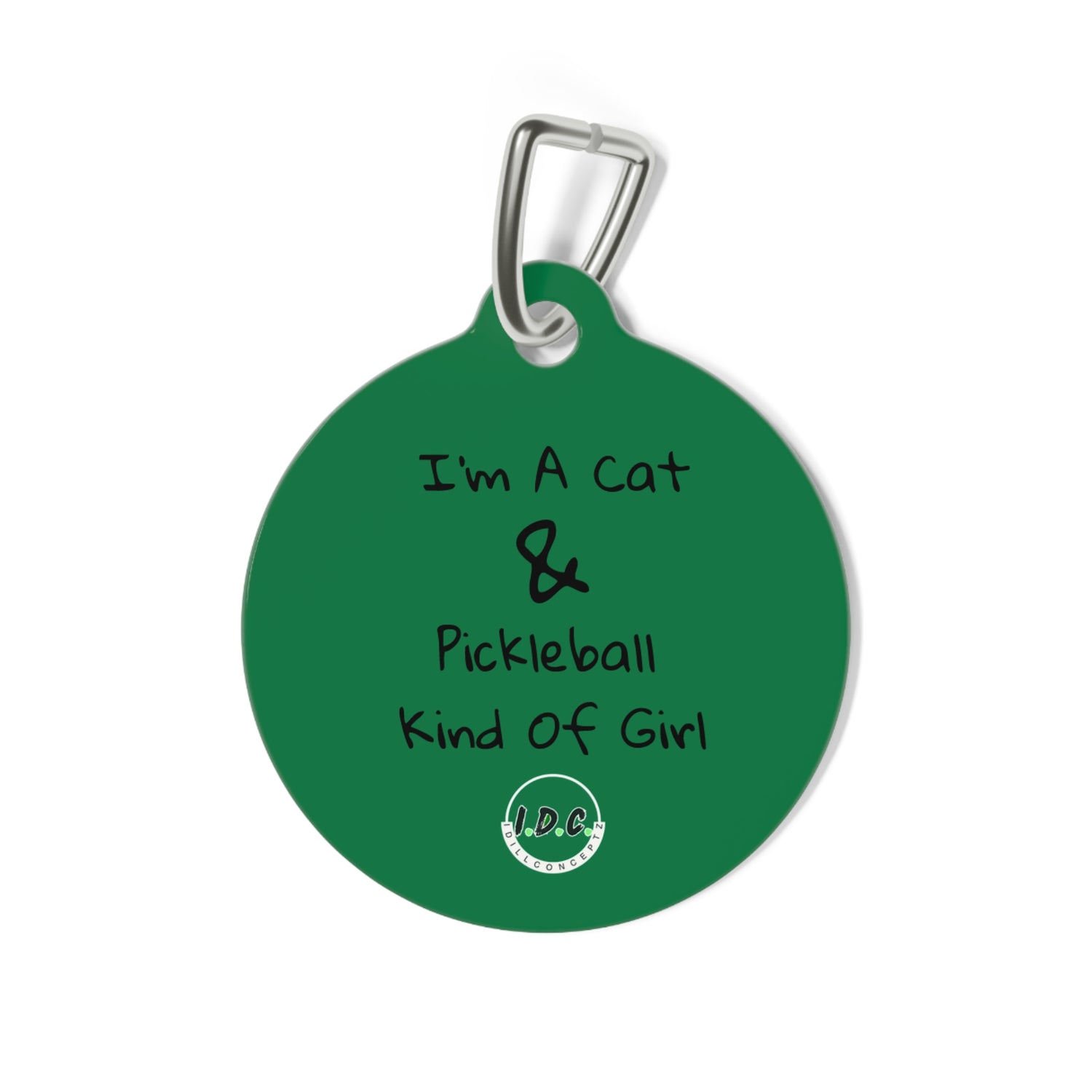 Pet Tag - Pickleball Cat Tag, Cat Paws and Fish Design - Unique Pet Accessory Gift