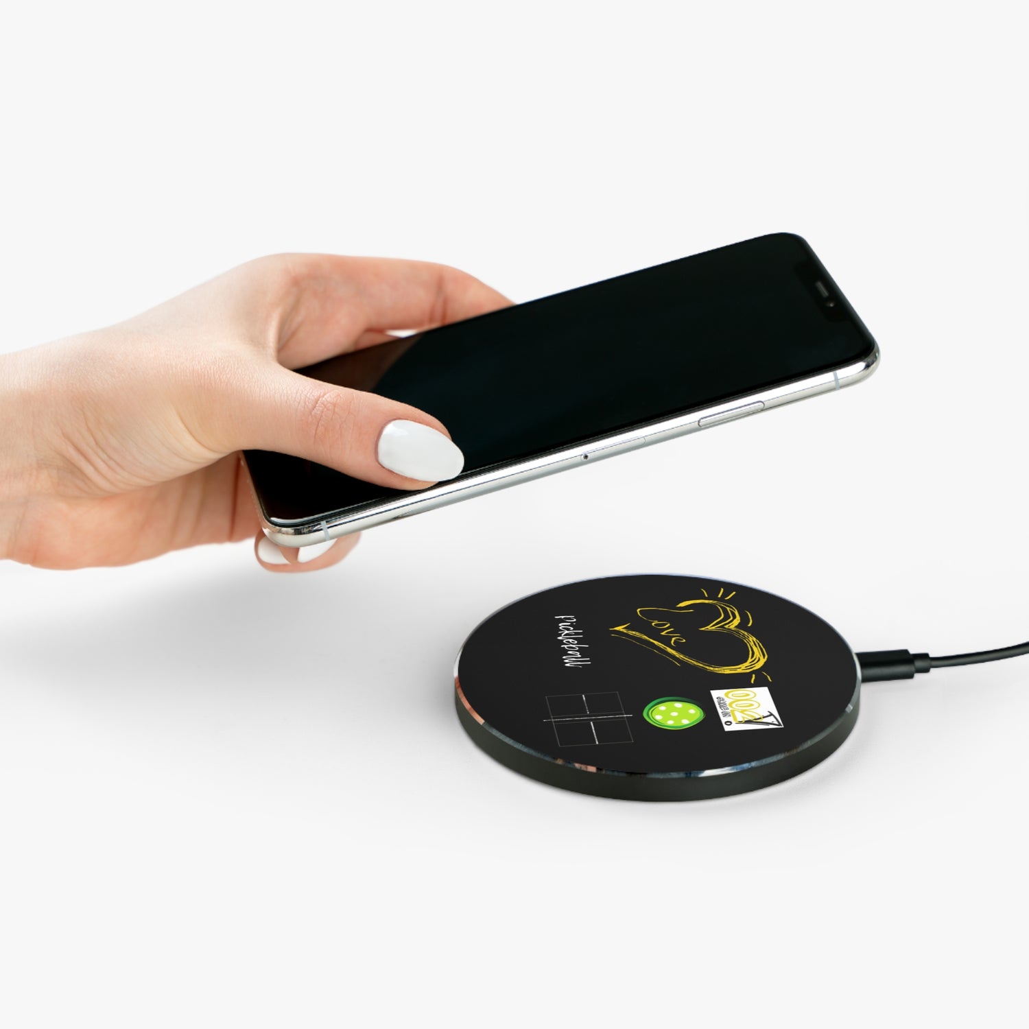 Wireless Charger - LOVE Pickleball Design for Pickleball Enthusiasts | Tech Accessory