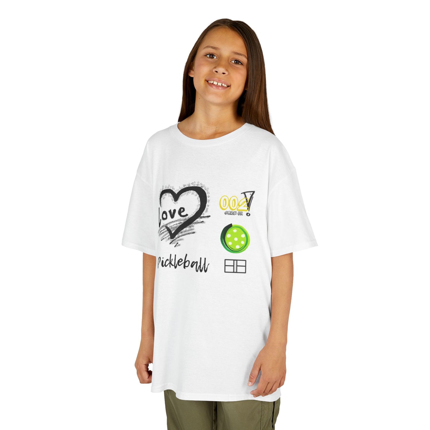 Kids Pickleball Love Tee - Fun & Sporty Cotton T-Shirt for Young Athletes
