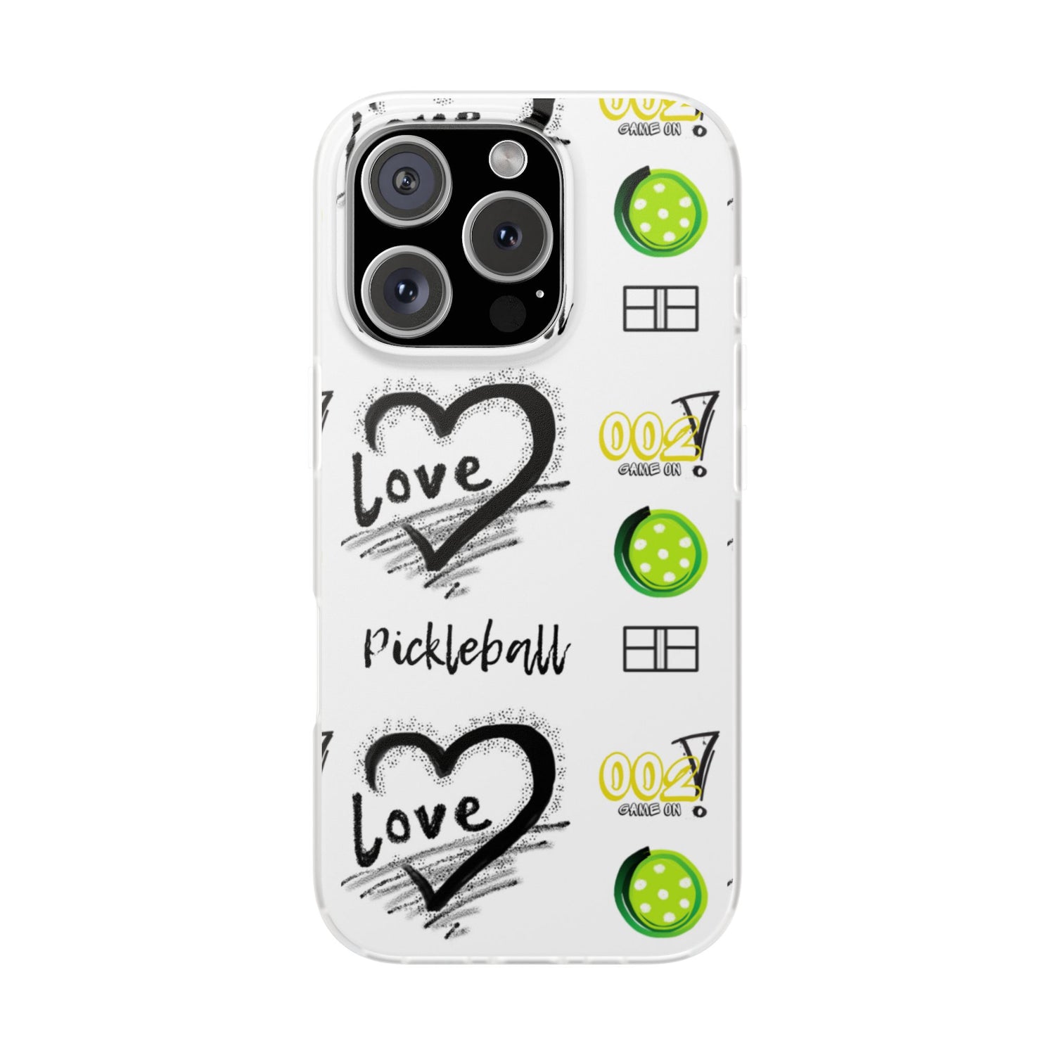 Pickleball Love Flexi iPhone Case - Stylish Phone Protection for Fashion-Forward Individuals