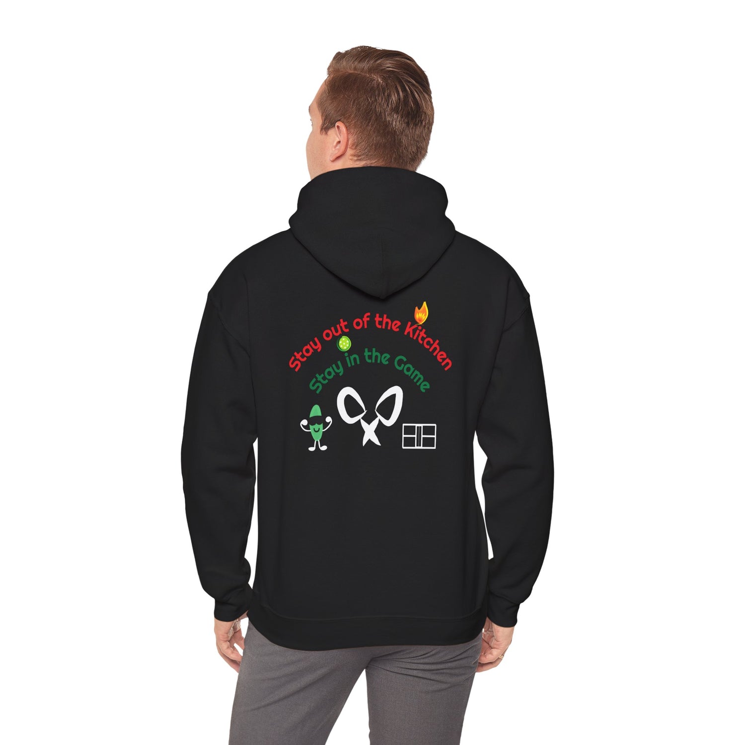 Unisex Pickleball Hoodie Sweatshirt - Stay out of the Kitchen, Stay in the Game Design