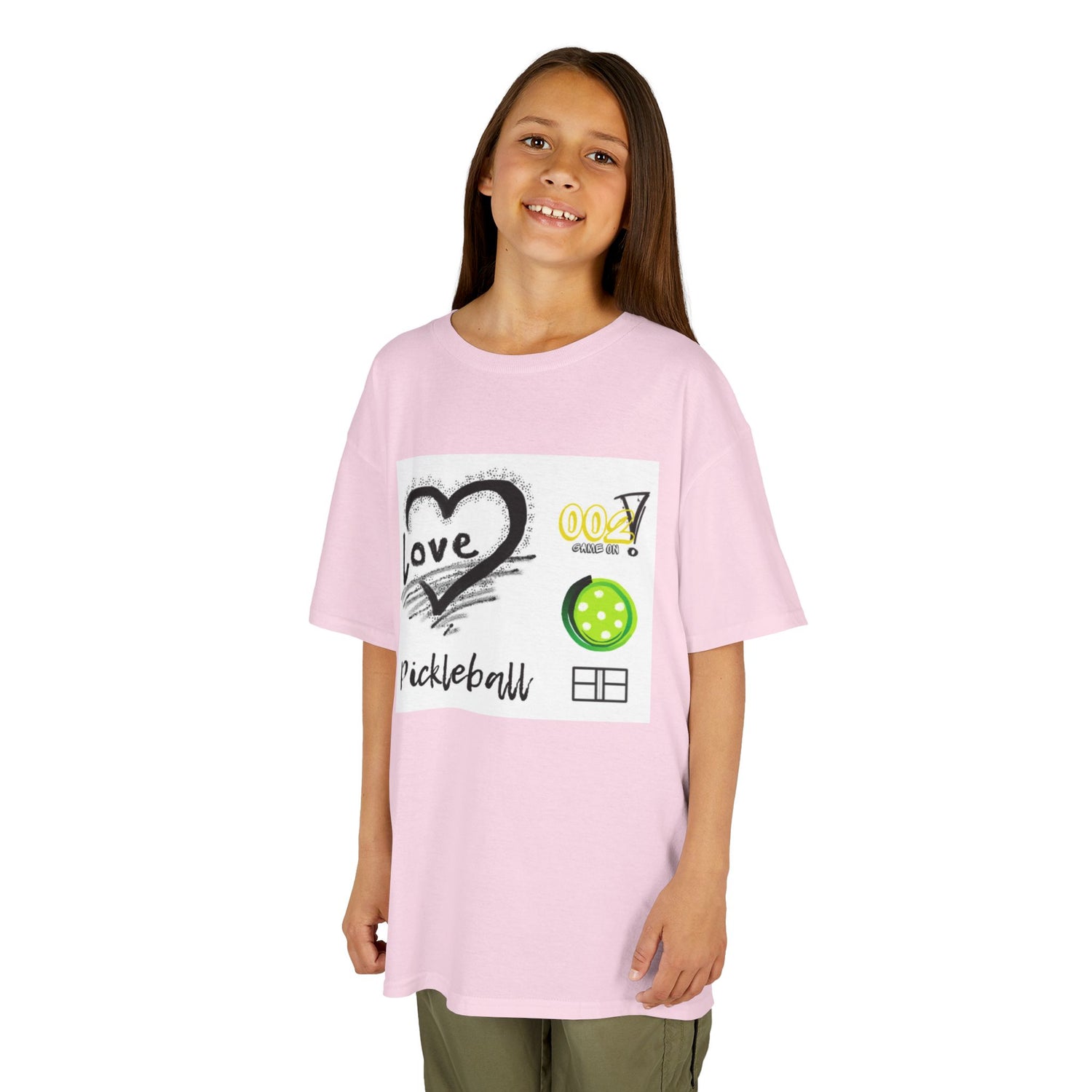 Kids Pickleball Love Tee - Fun & Sporty Cotton T-Shirt for Young Athletes