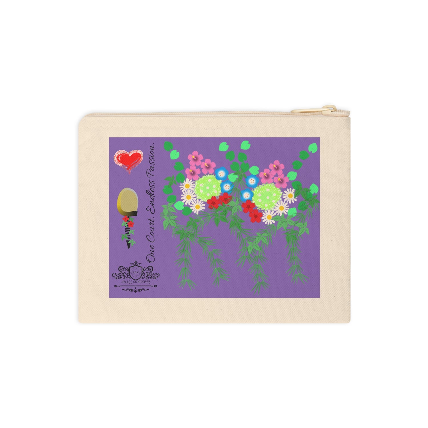 Pickleball Accessory Zipper Pouch - Pickleball Flower Garden Design