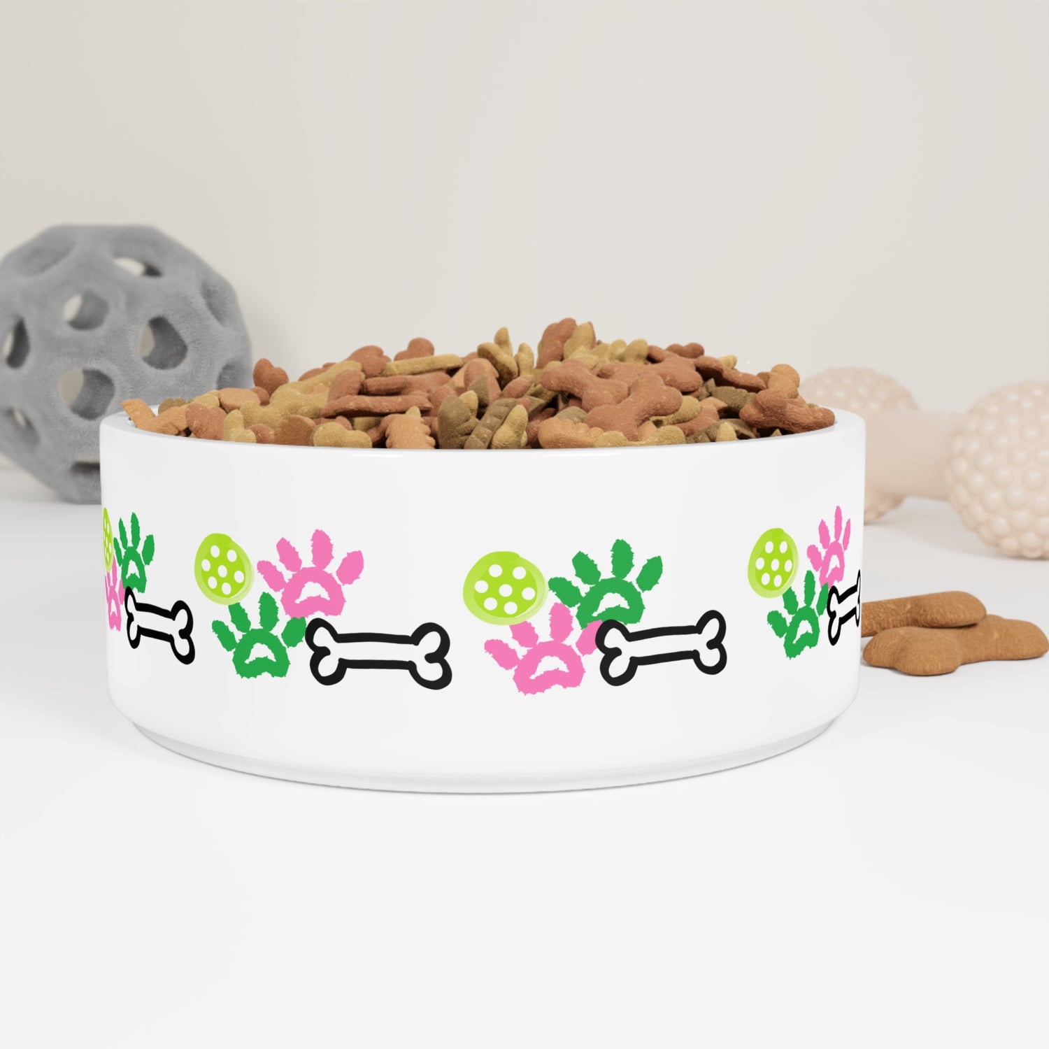 Pet Bowl - Pickleball and Dog Paw Design - Unique Pet Gift