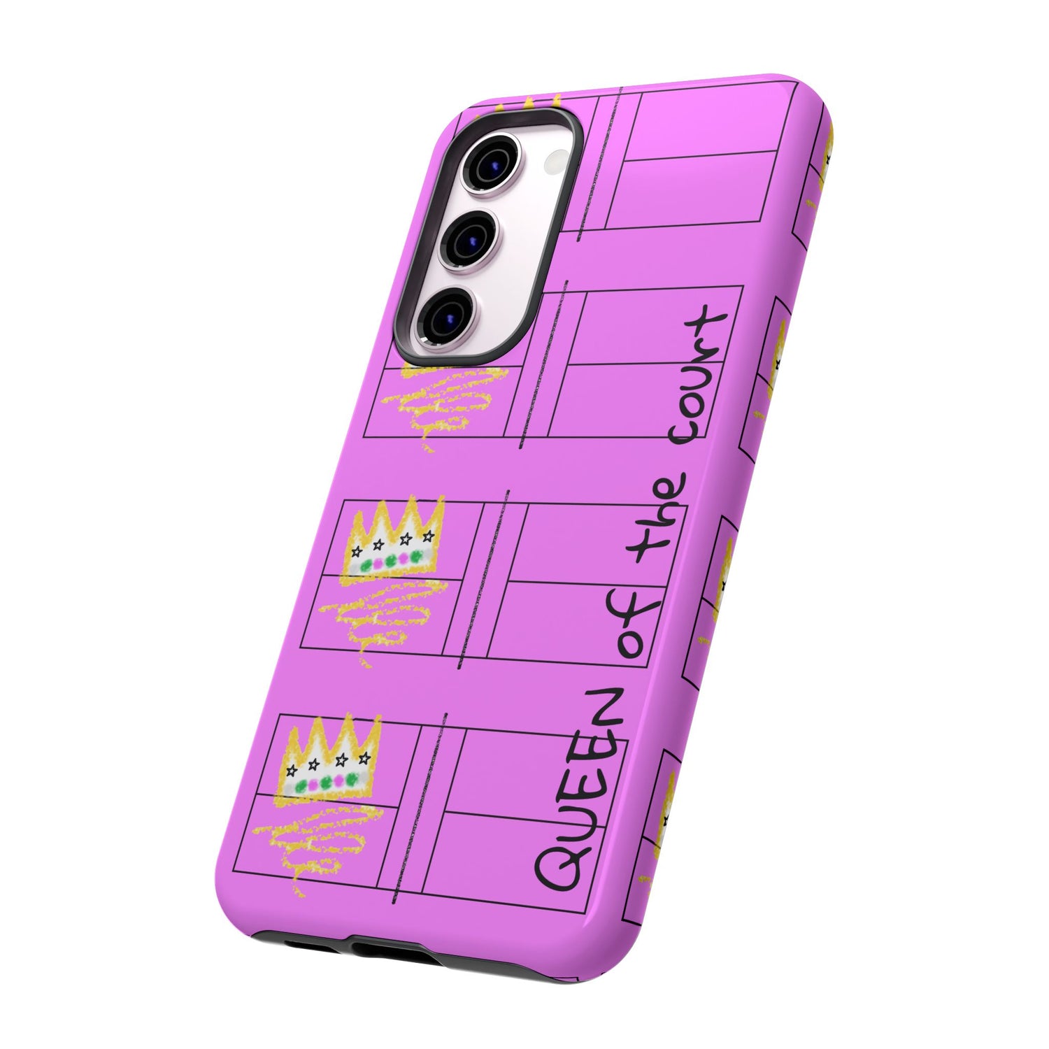 Pickleball Queen of the Court Pink Tough Android Samsung Phone Case - Fun & Durable Sport Accessory
