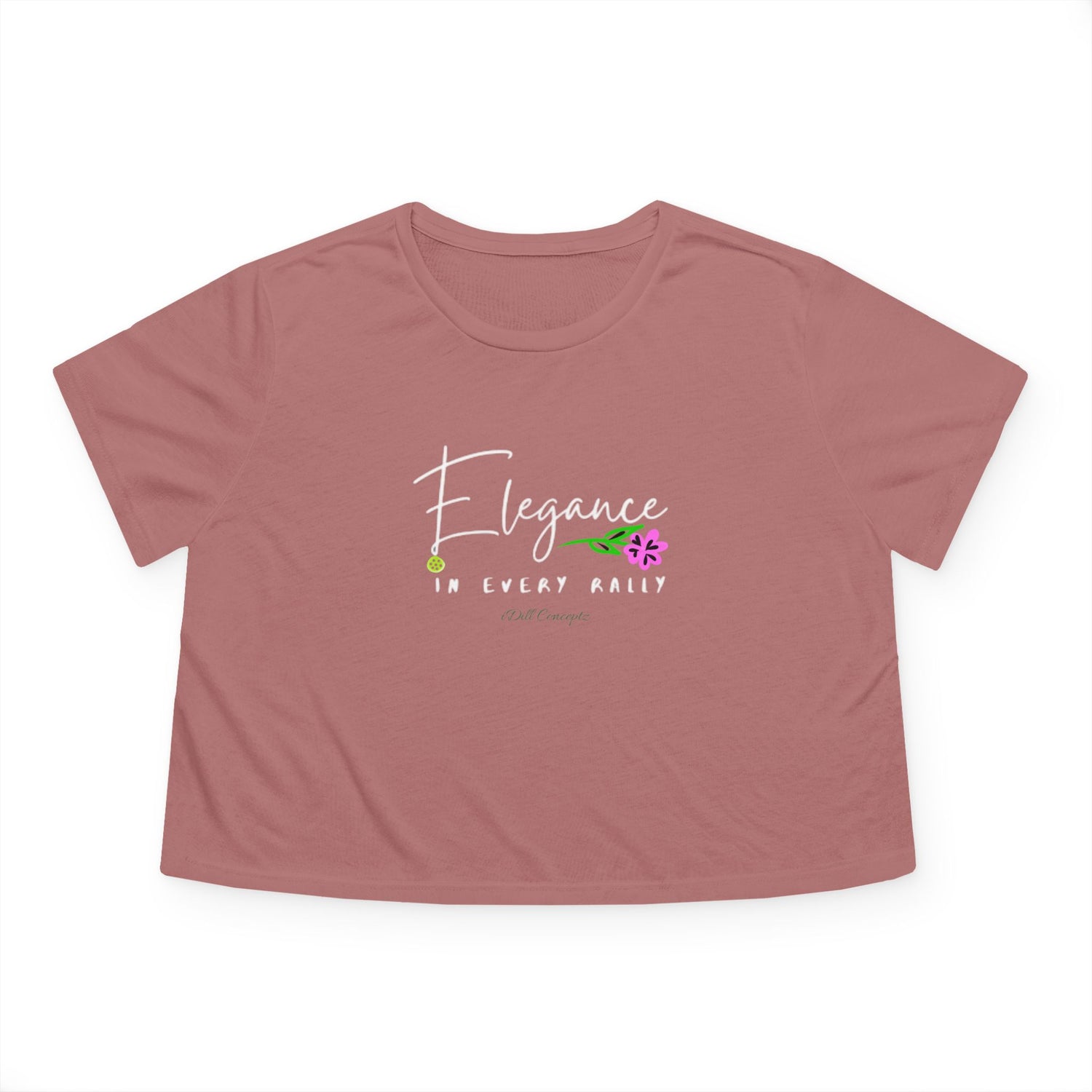 Women's Flowy Cropped Tee - Pickleball Elegance - In Every Rally Design