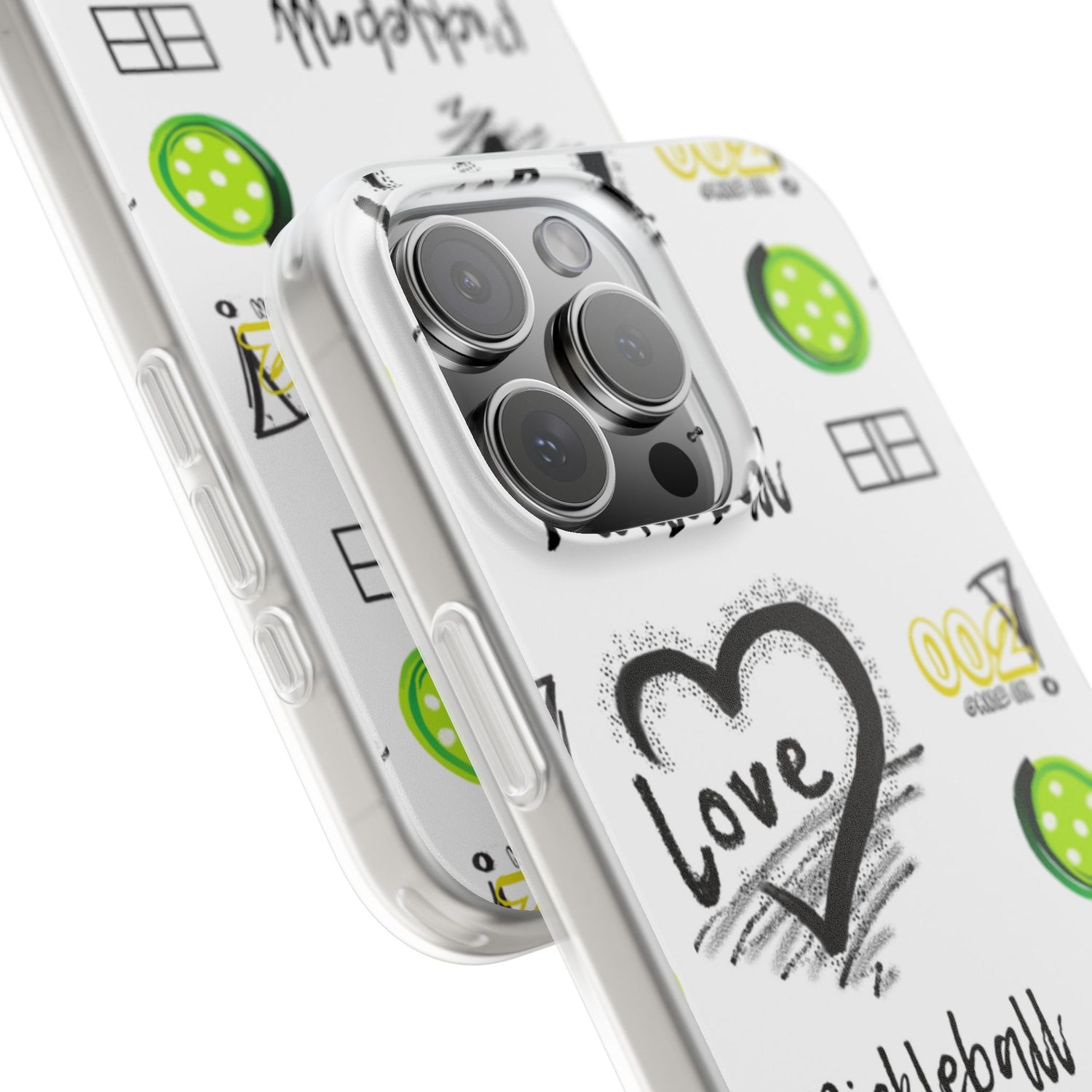 Pickleball Love Flexi iPhone Case - Stylish Phone Protection for Fashion-Forward Individuals