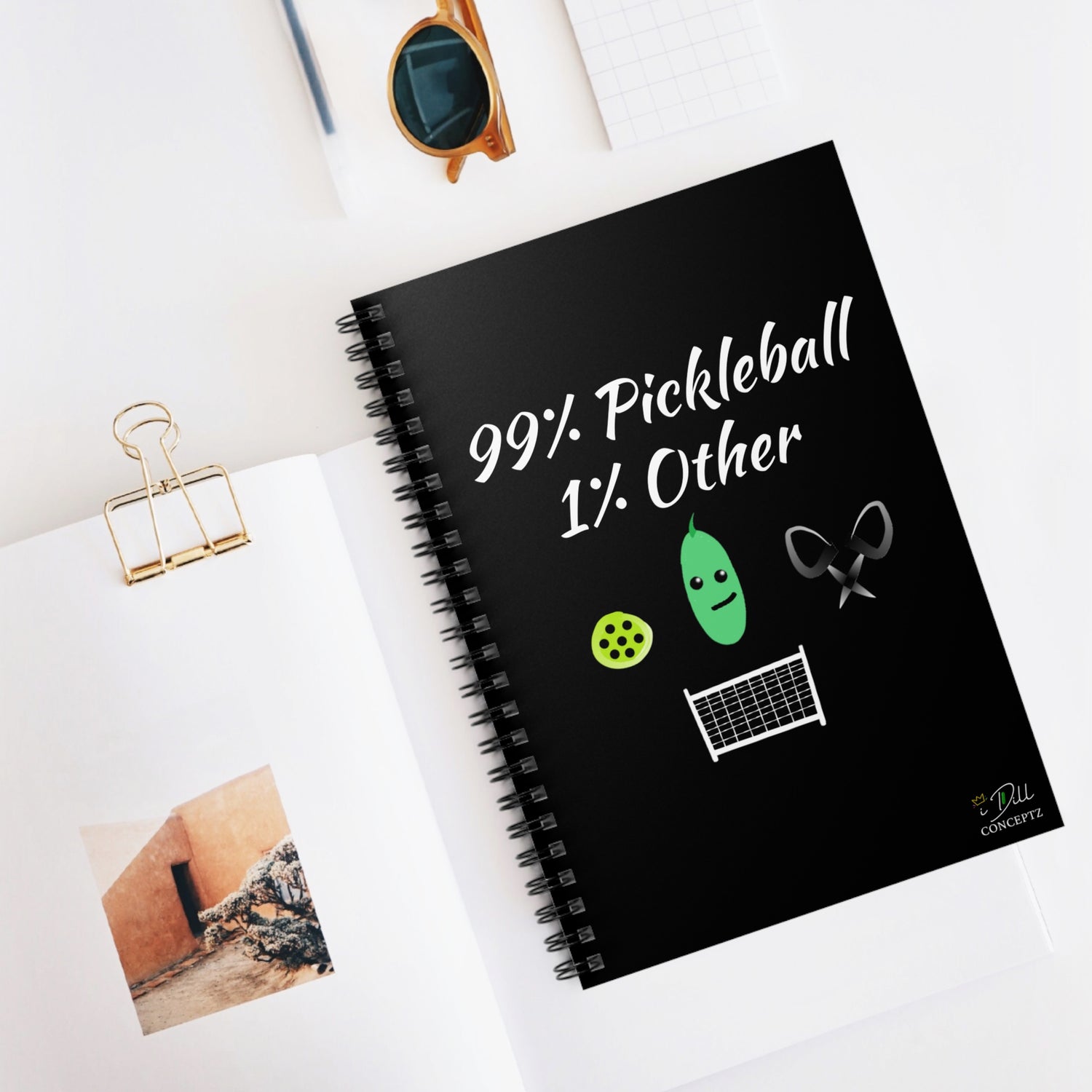 Pickleball Notebook - Ruled Line - '99% Pickleball 1% Other' Design